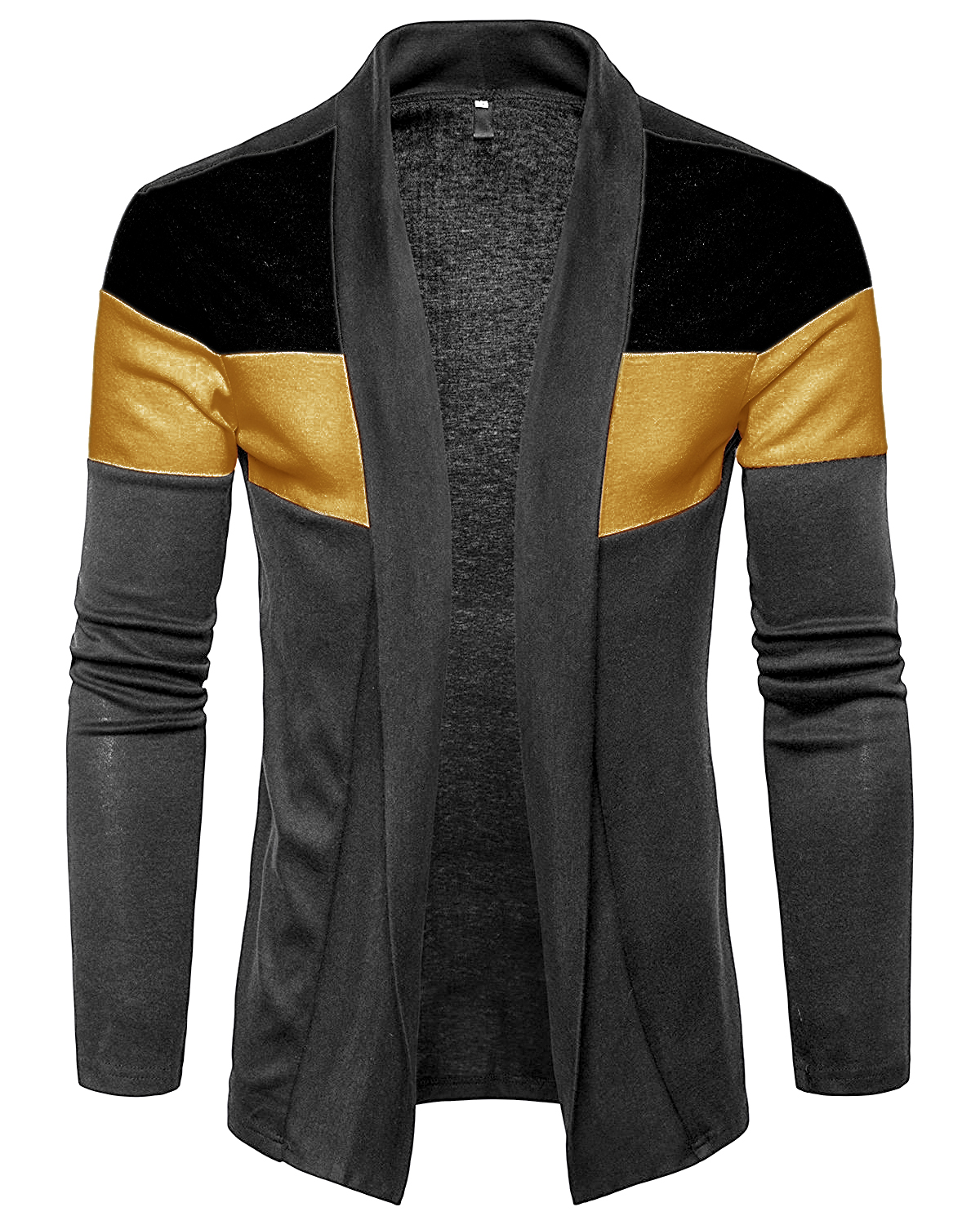PAUSE Grey Cotton Blend Casual Men's Cardigan T Shirt
