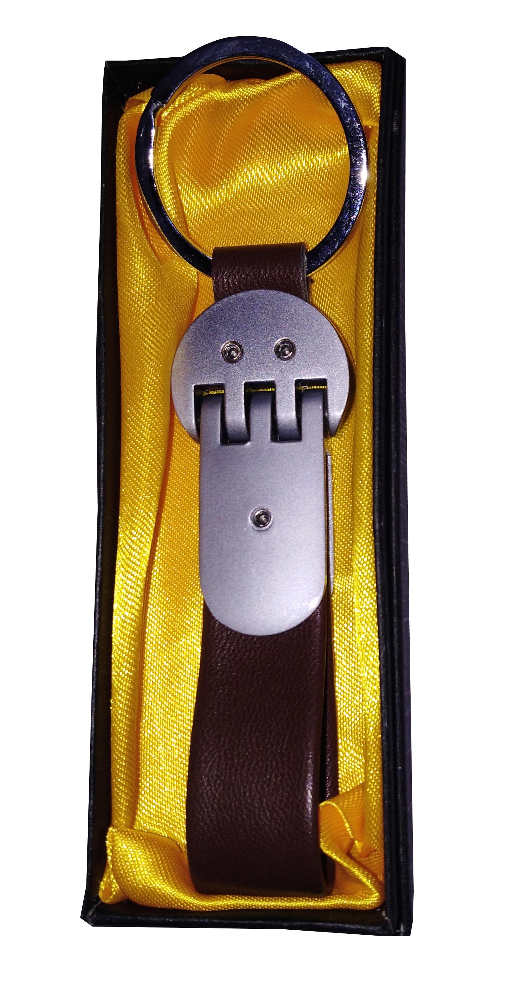 Buy Hims Leather Metal TATA Logo Key Chain/Key Ring (Brown) for TATA