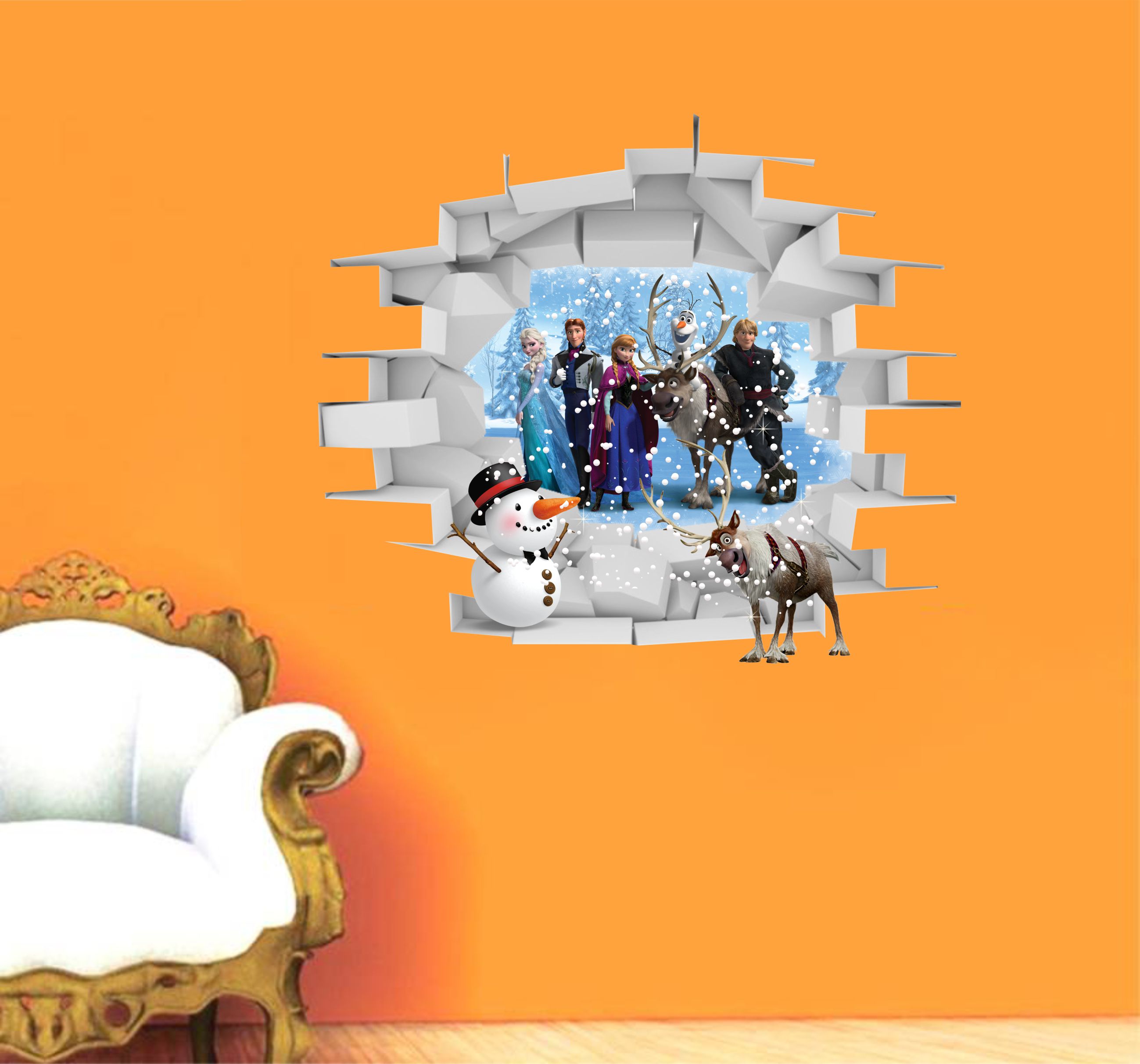 Buy wall dreams Frozen team Cartoon Characters Sticker ( 60 x 90 cms