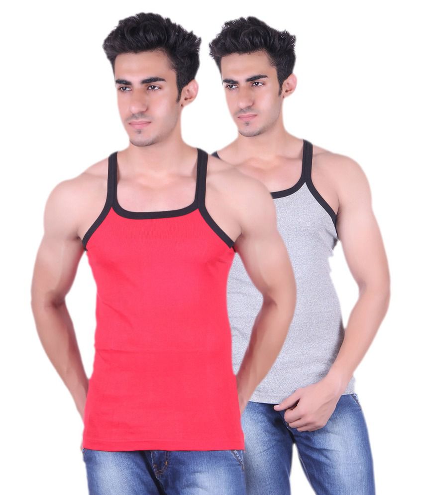 Buy KSR Men Gym Cotton Vest - Pack of 2 (Assorted Color) Online @ ₹299 ...