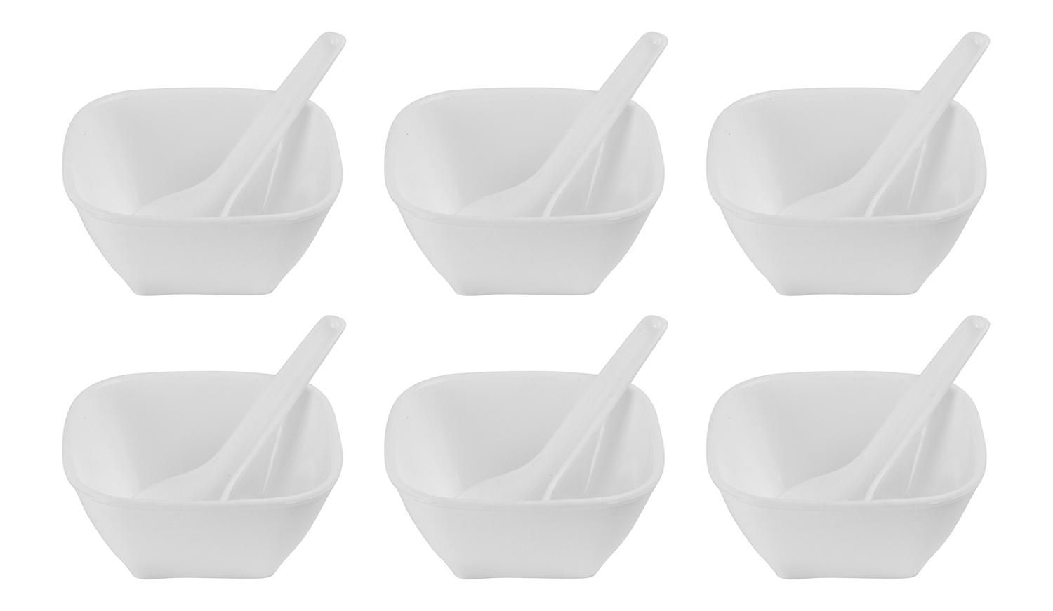 Buy LIFE PLAST Polypropylene Square Microwave Safe Soup Bowls & Spoons