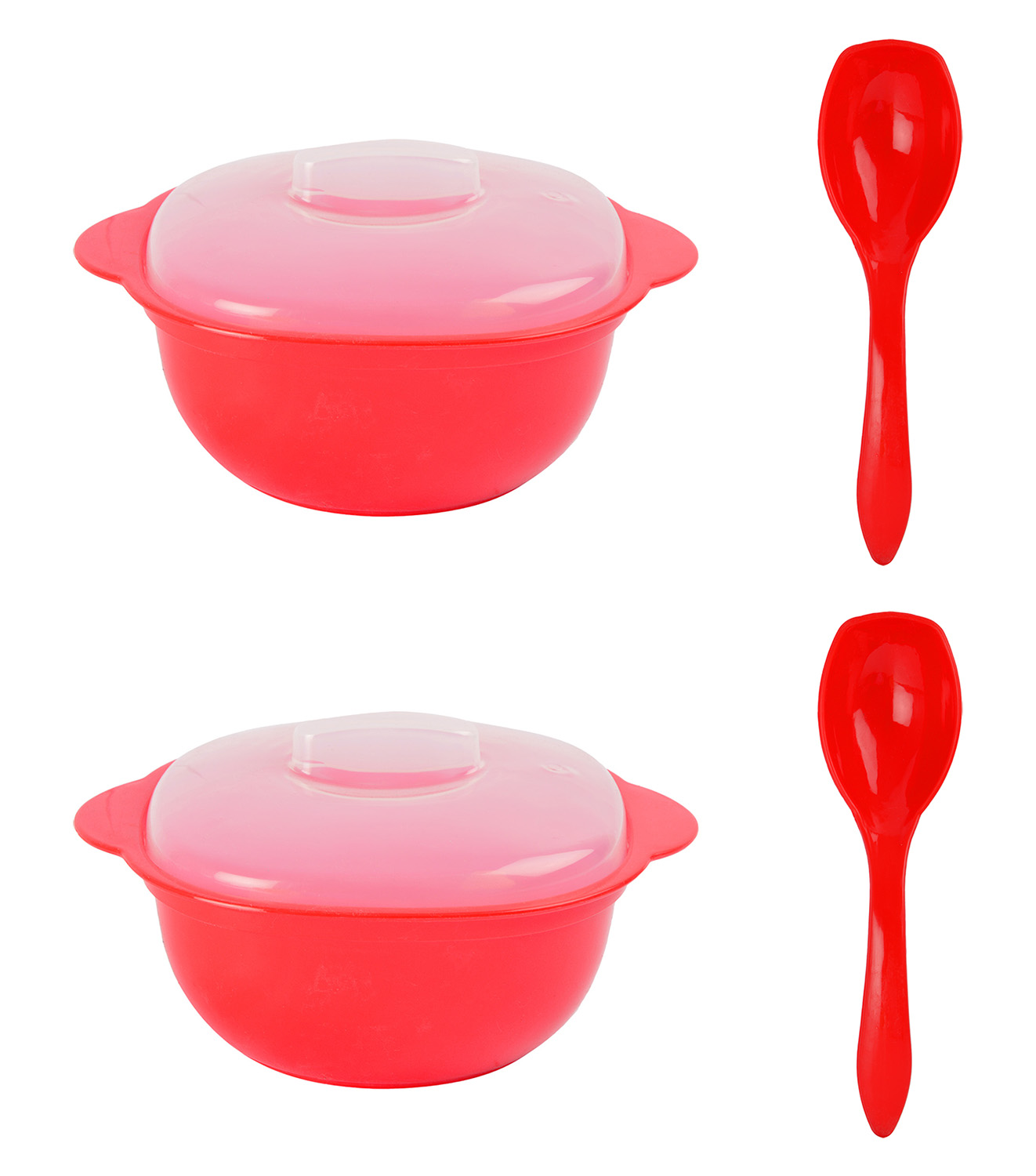 Buy LIFE PLAST Polypropylene Microwave Safe Casserole Set, 6Piece, Red