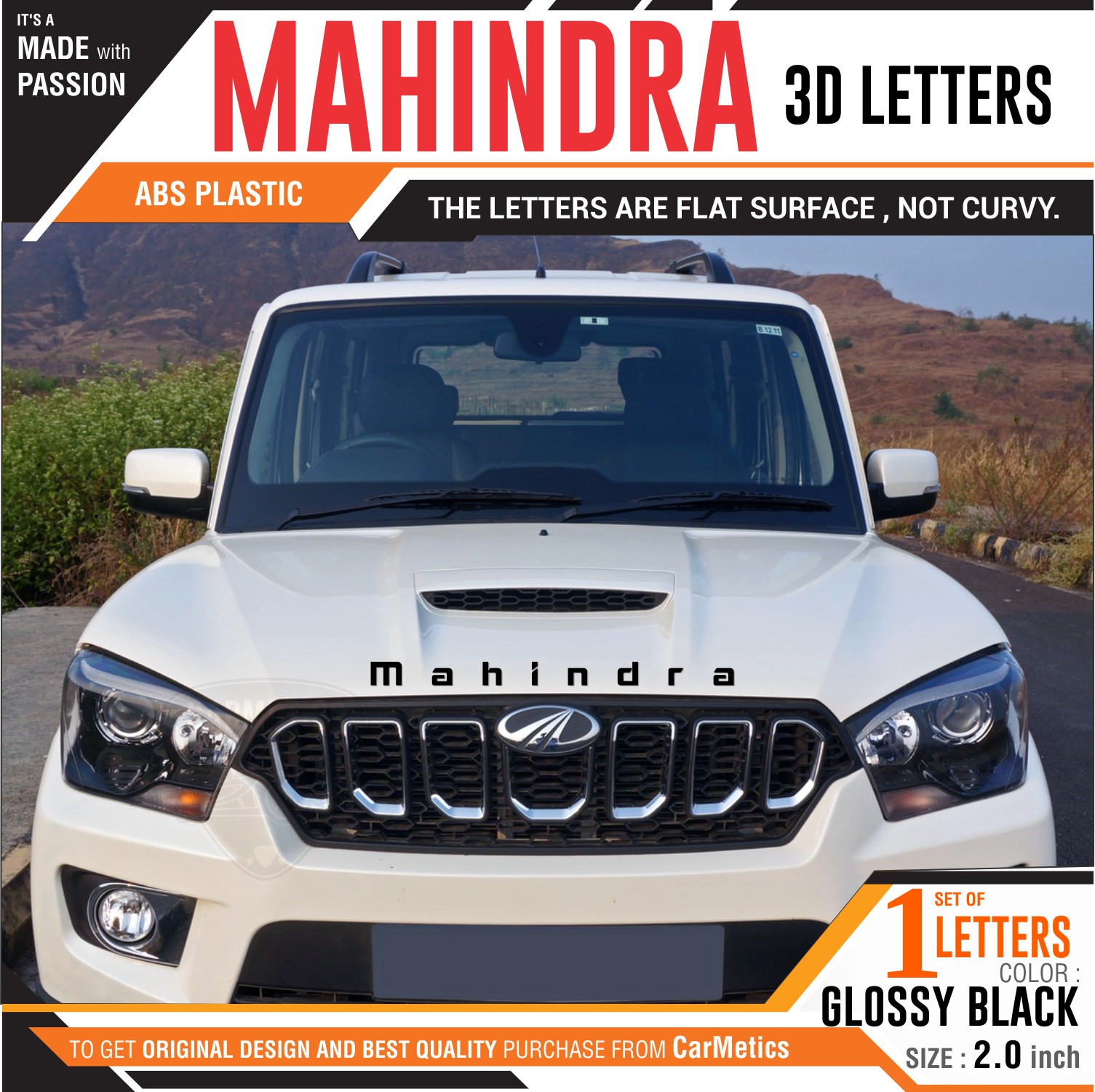 Buy CarMetics Mahindra 3d Letters 3d stickers for Mahindra Verito