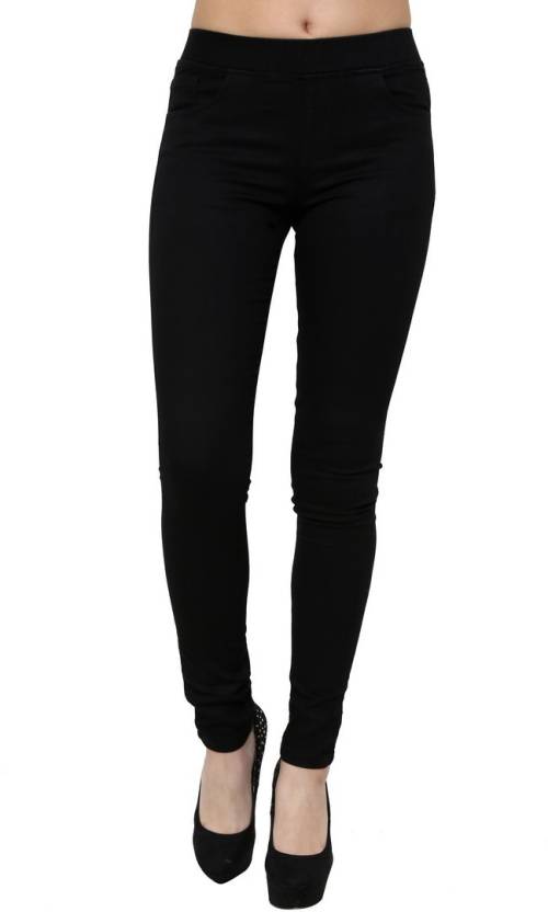 Black Denim Jeggings For Women