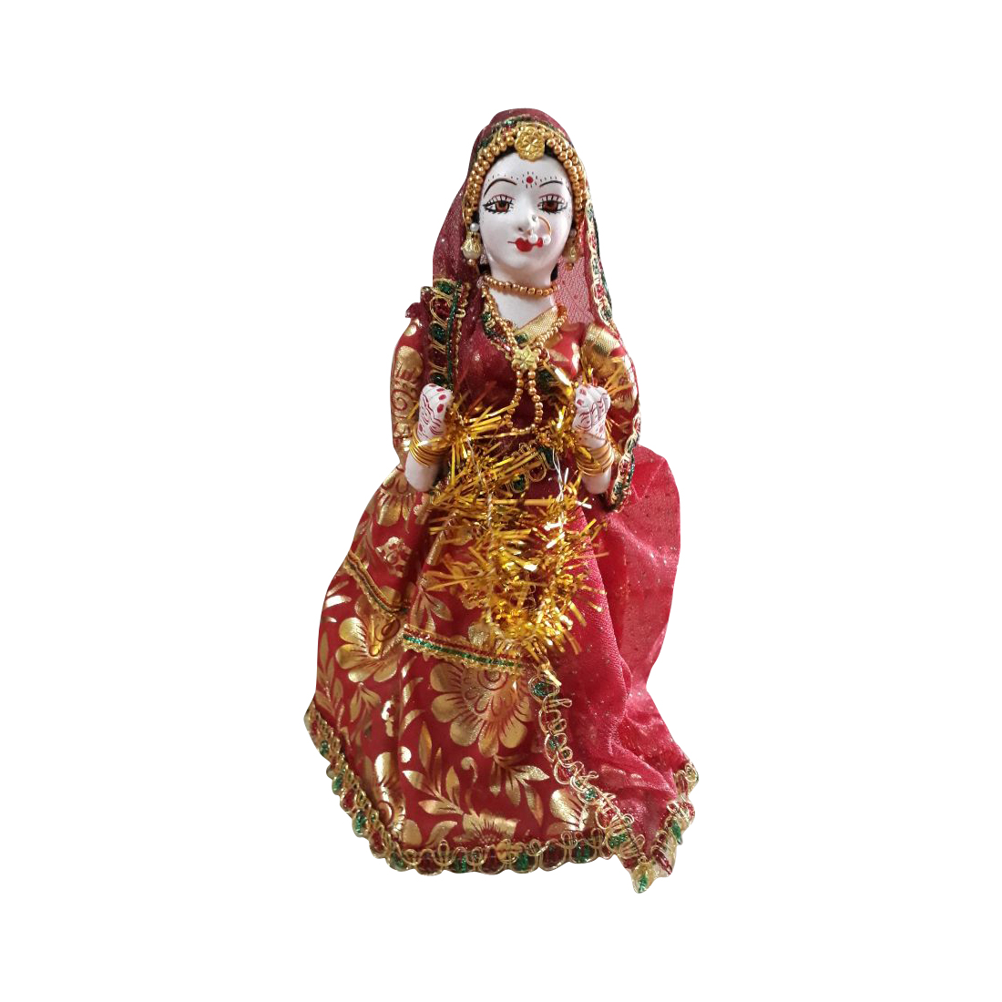 Buy goodluck dolls Rajasthani Bride fine Art Handmade Dolls red 10 inch ...