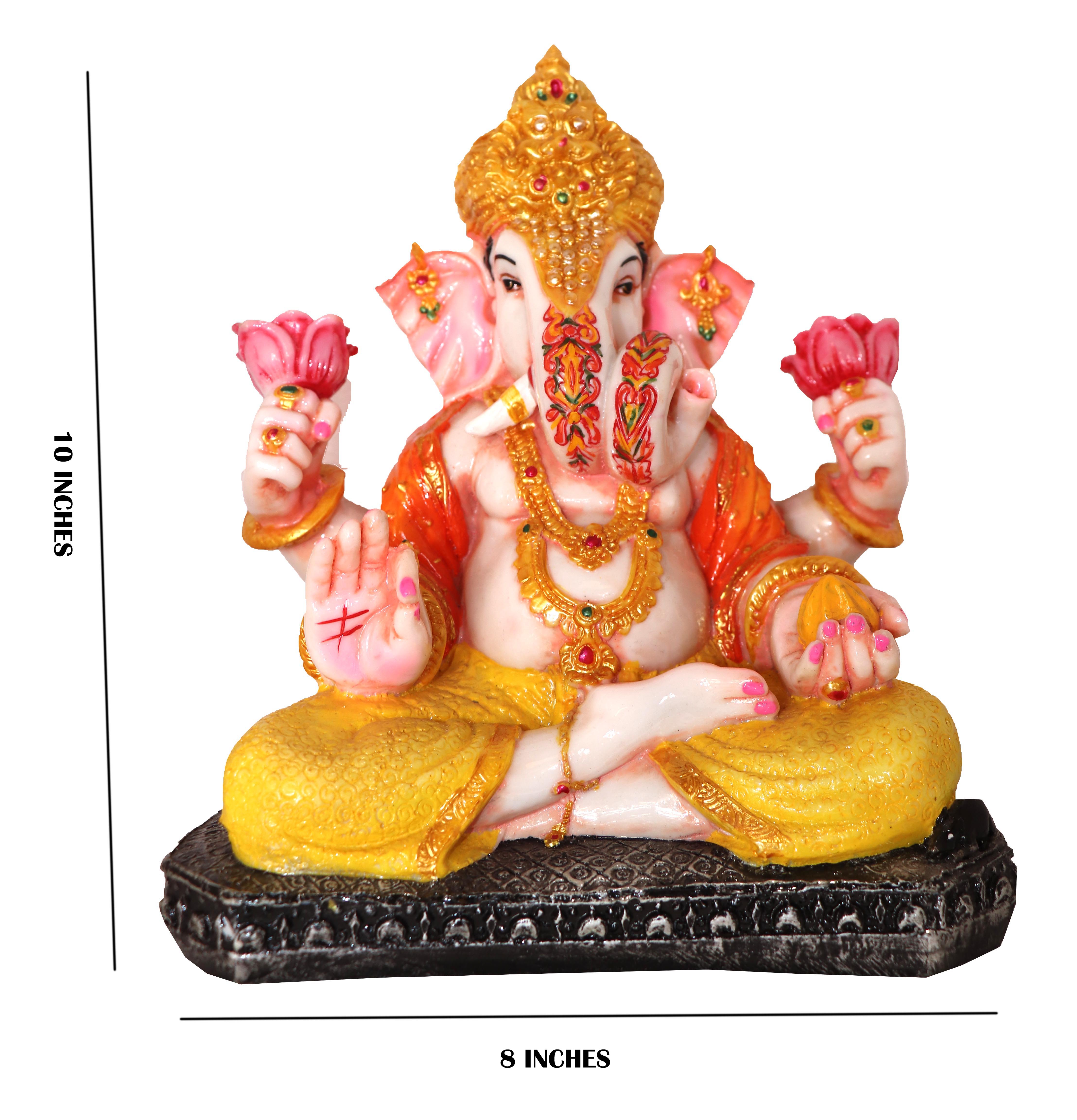 Buy GANGWAL SONS Marble Dagdusheth Ganesha Idol (10 x 8) Online @ ₹2299 ...