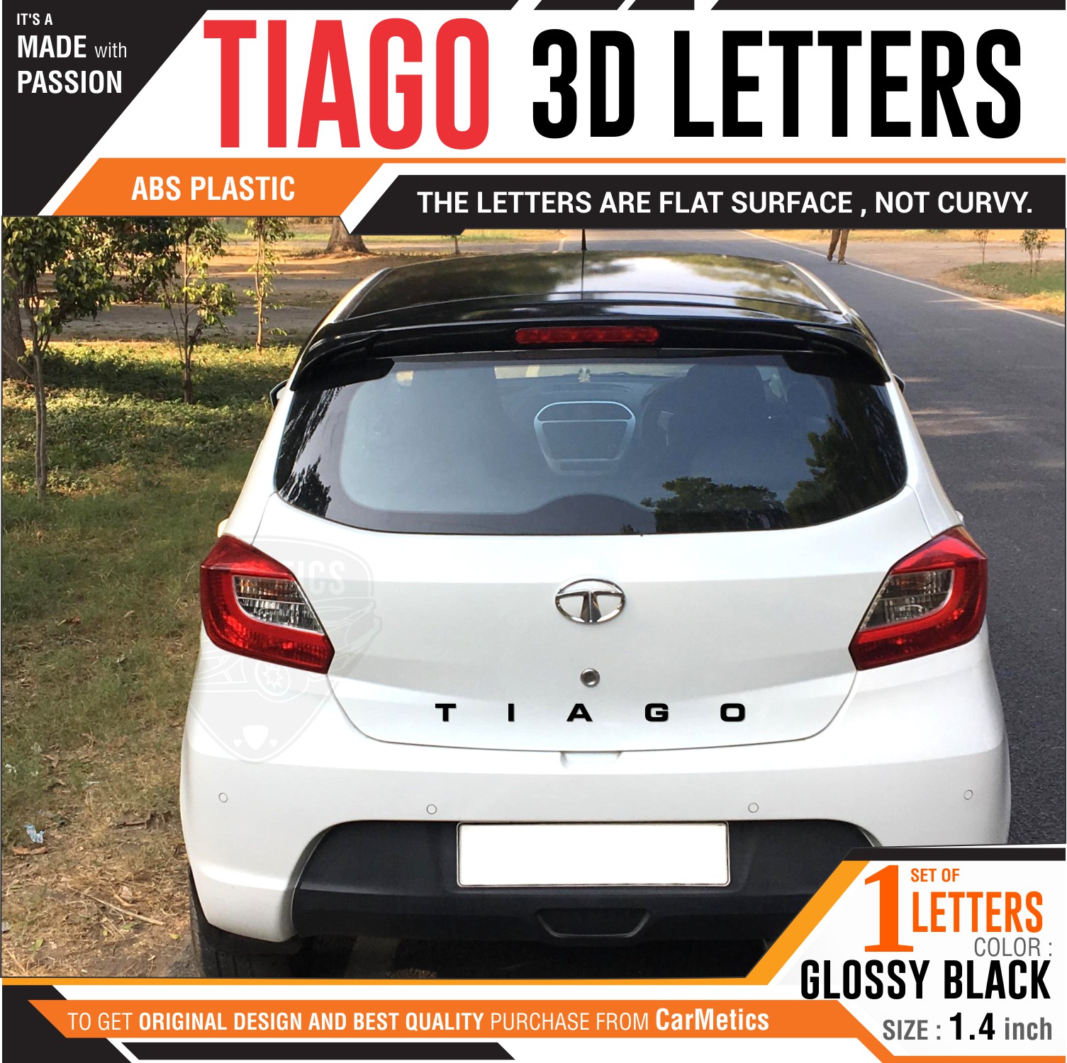 Buy Carmetics TIAGO 3d Letters for Tata TIAGO tata TIAGO accessories