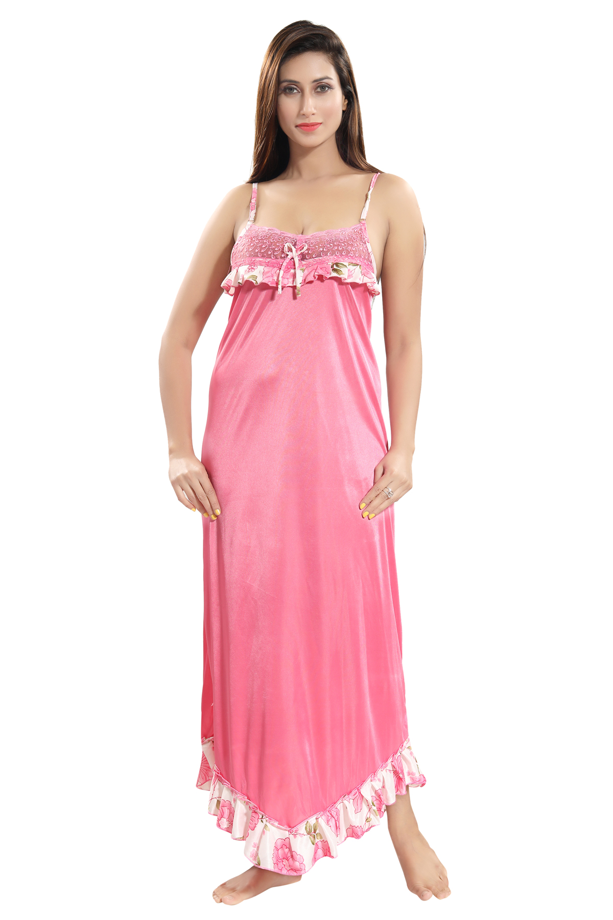 Buy Be You Pink Floral Women Nightwear Set 6 Pieces Nighty Set Online 