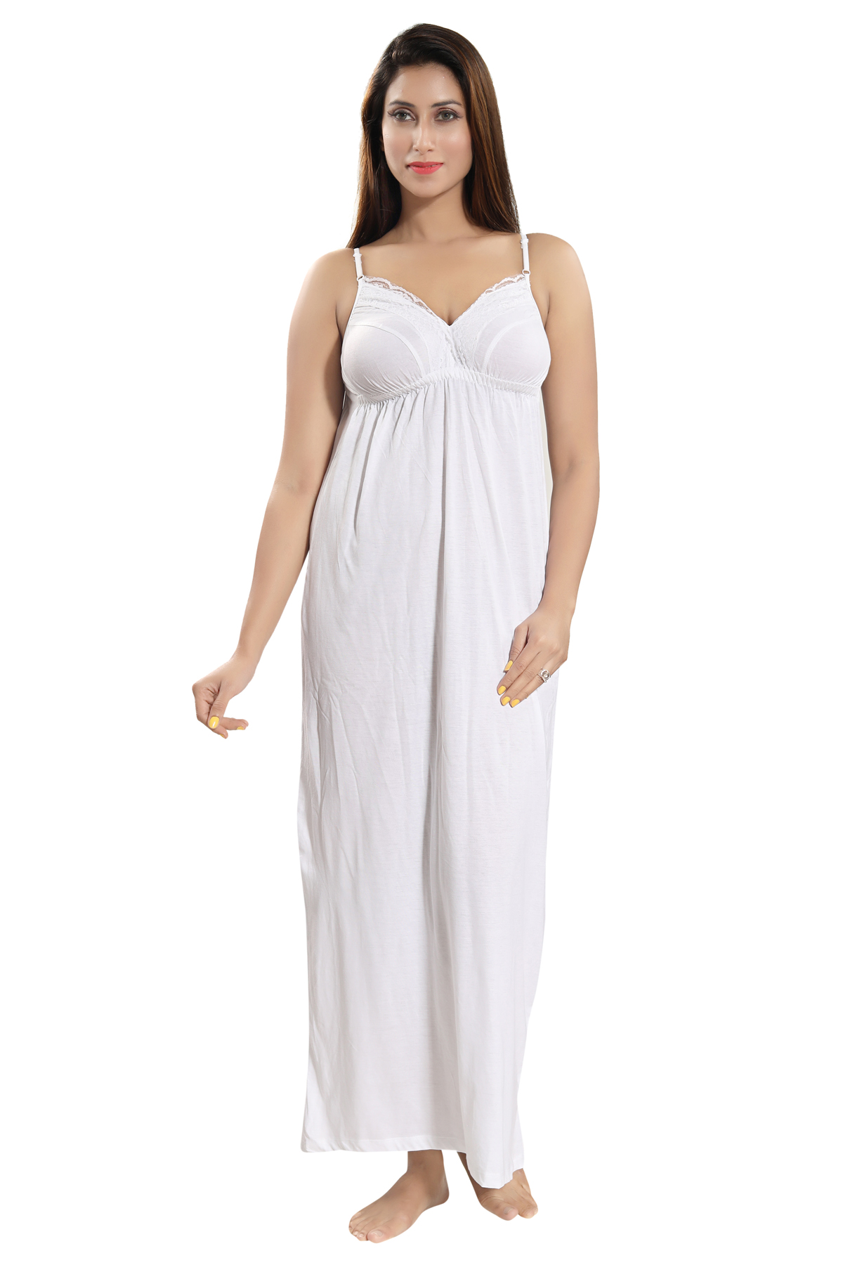 Buy Be You White Cotton Women Slip Nighty Night Dress Online ₹539 From Shopclues 