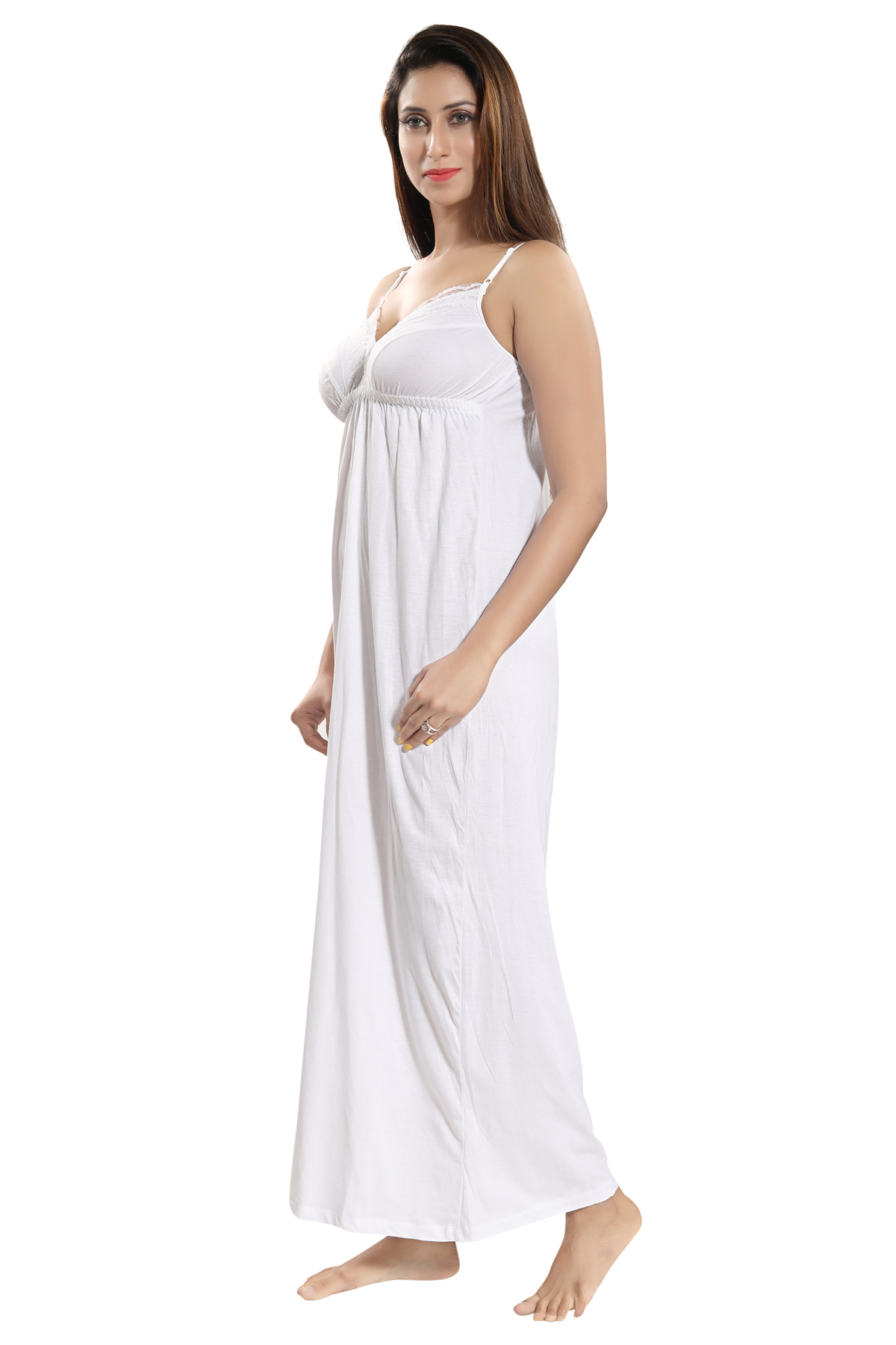 Buy Be You White Cotton Women Slip Nighty Night Dress Online ₹539 From Shopclues 