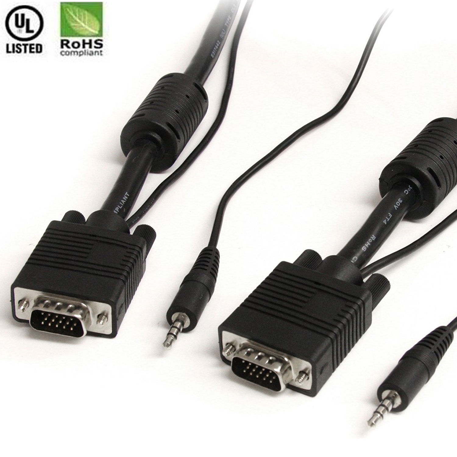 Buy Tech Gear VGA to VGA Cable with Audio Jack of 3.5 mm Male to Male VGA/SVGA Audio Stereo