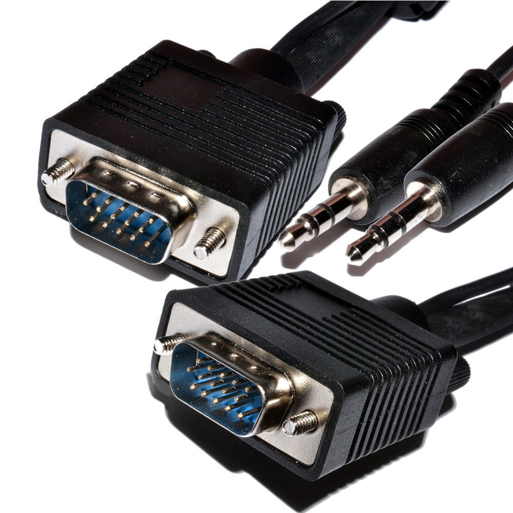 Buy Tech Gear VGA to VGA Cable with Audio Jack of 3.5 mm Male to Male VGA/SVGA Audio Stereo