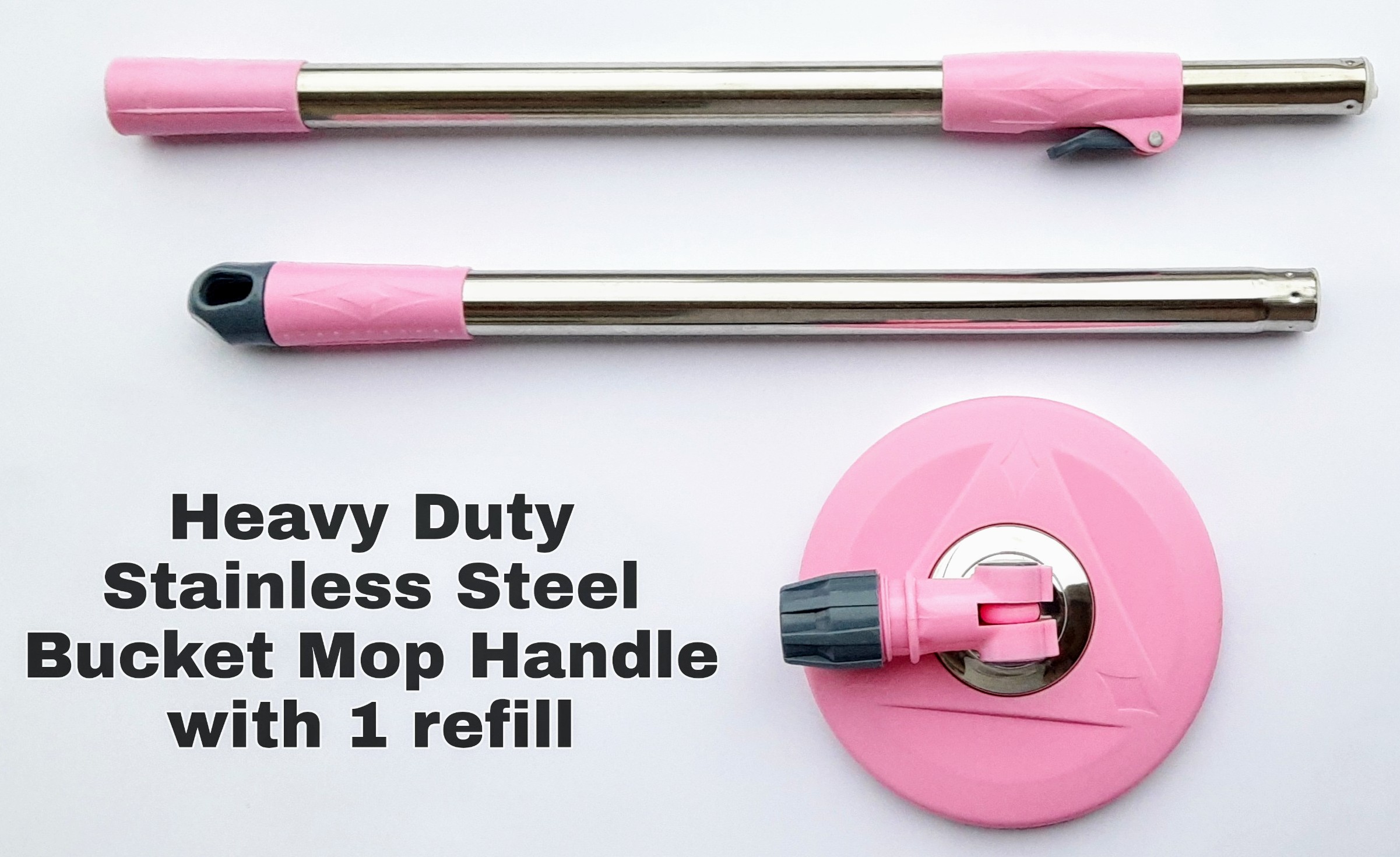 Buy Stainless Steel Rod spin mop handle / Spin Bucket Mop Handle Replacement / 360 Degree