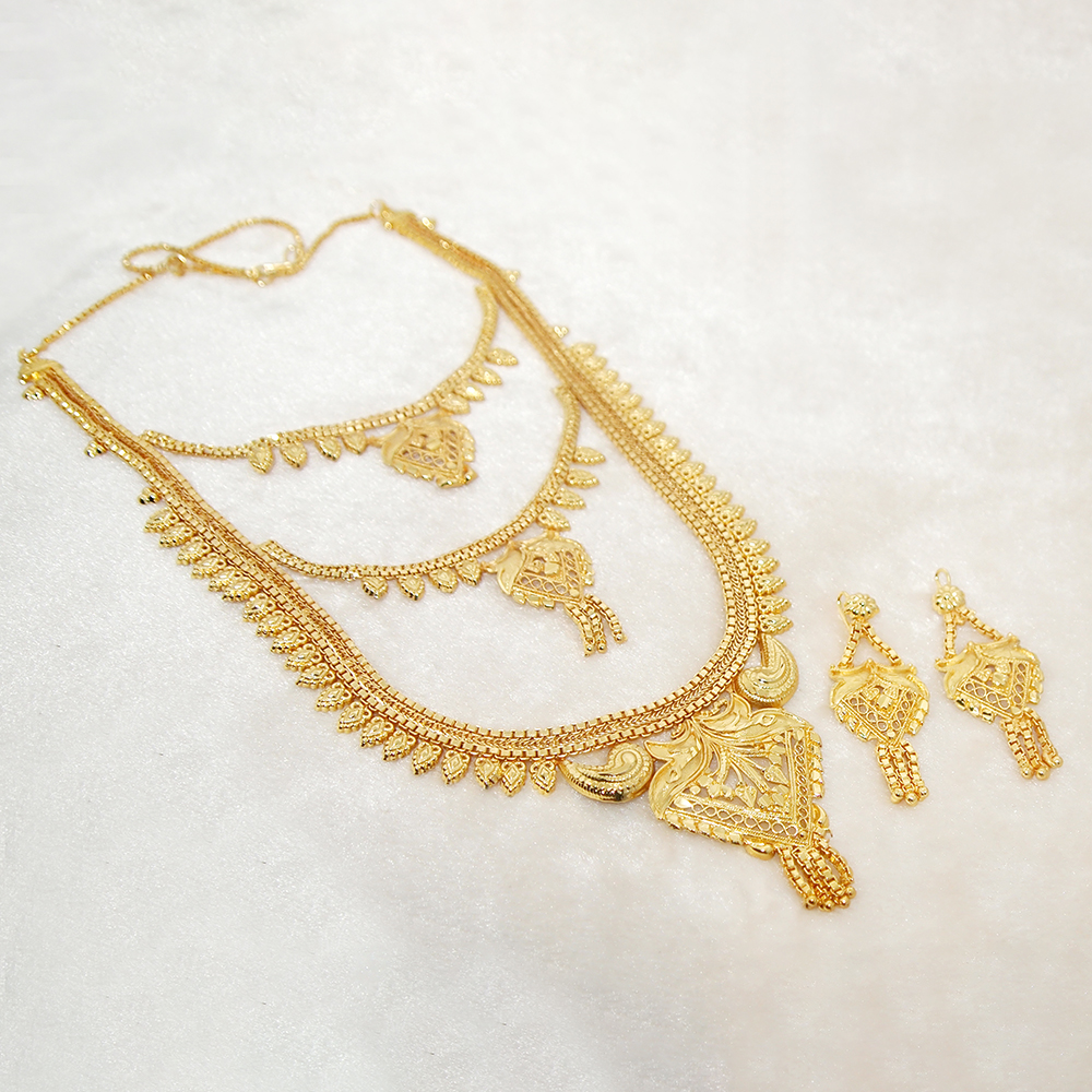 Buy JewelMaze Bronze Gold Plated Austrian Diamond Wedding Designer Gold 20 Size Necklace Set for