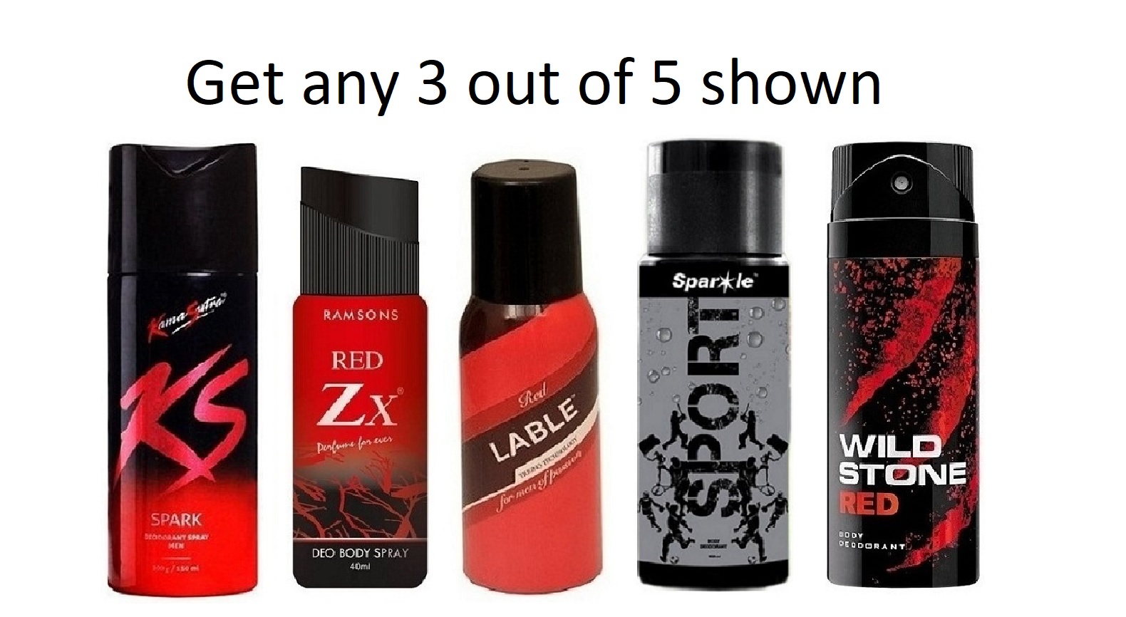 Buy KS Spray For Men Set Of 3 (Any 3 Out of 5 as per availability