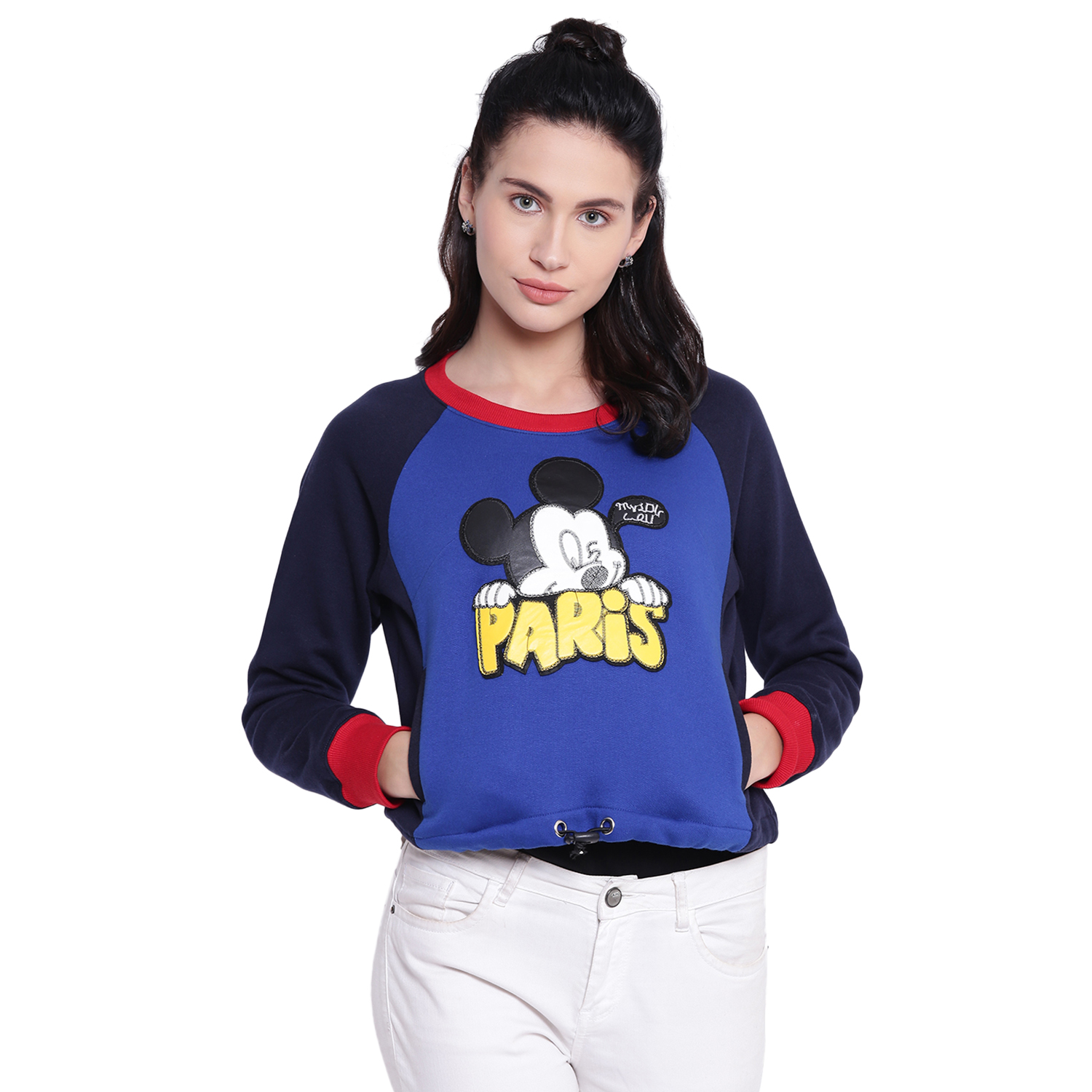 Texco Woman Mickey Mouse Printed Blue Sweatshirt