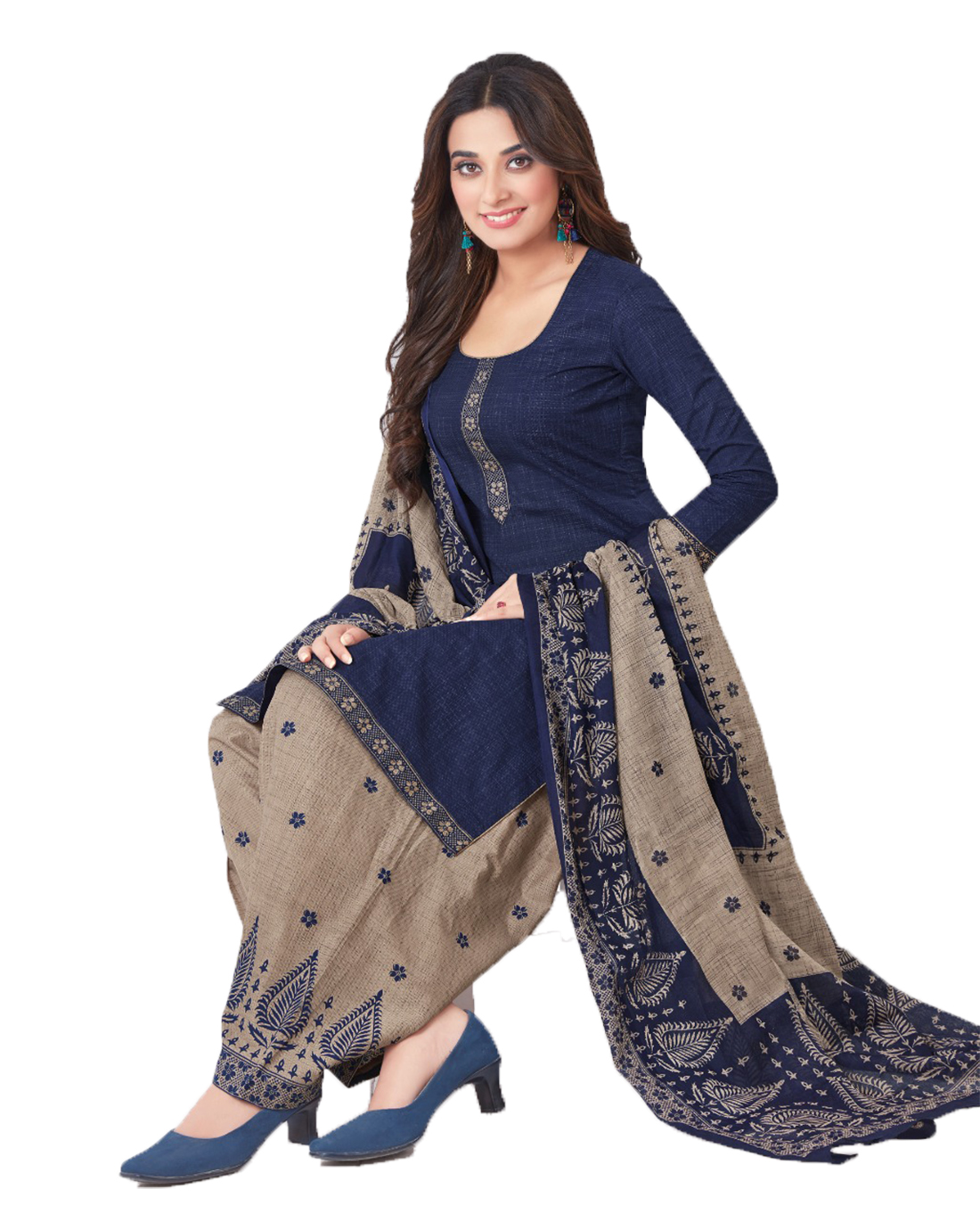 Women Shoppee's Colorful Cotton Salwar Suit Dupatta Unstiched Dress Material