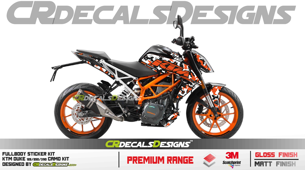 Buy CR Decals KTM DUKE 125/250/390 Custom Decals/Stickers/Wrap CAMO