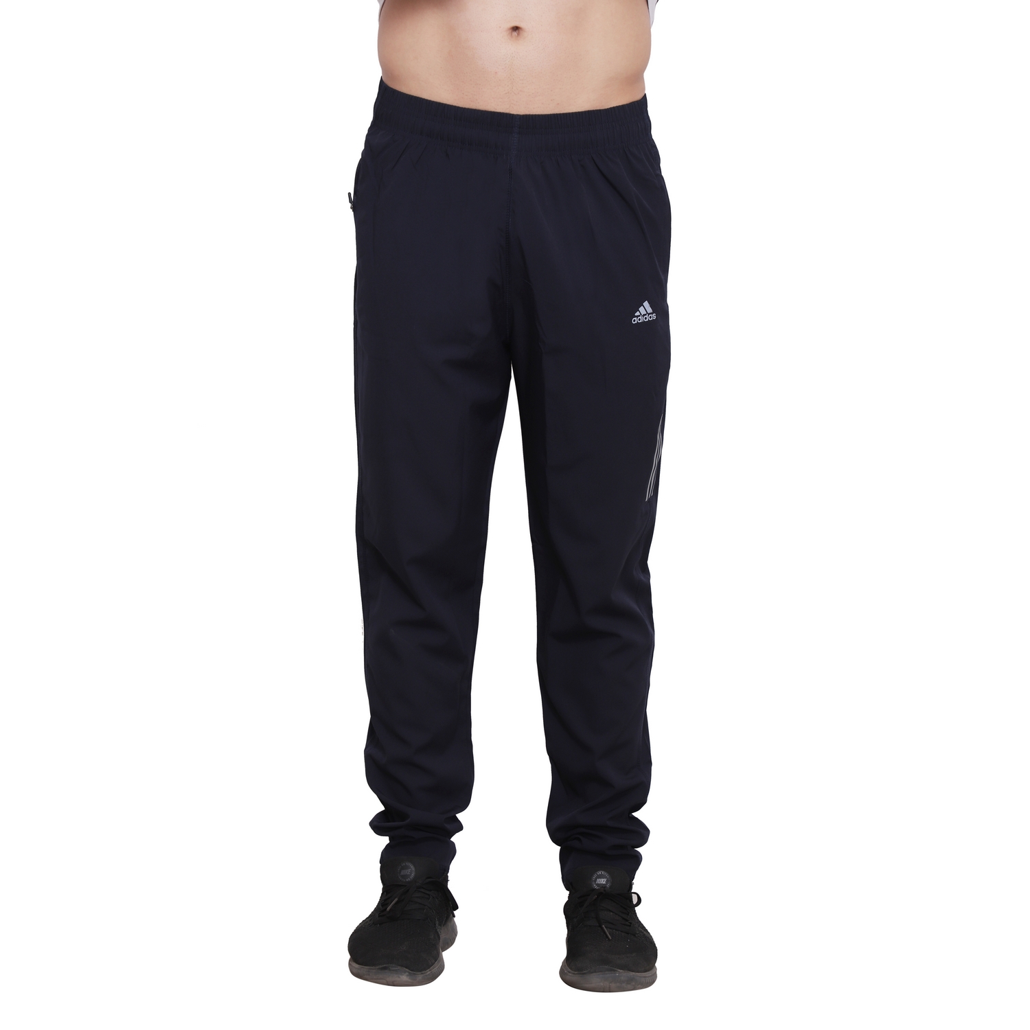 adidas black polyester lycra track pant