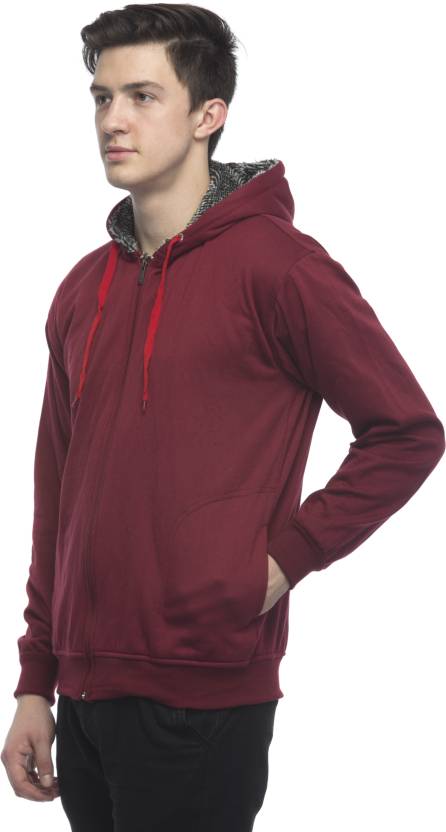 Buy Lambency Men's Maroon Hooded Sweatshirts Online @ ₹1198 from ShopClues