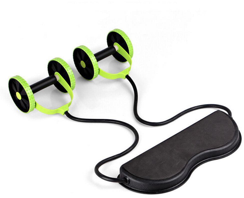 IBS Revoflex Xtreme Resistance Extreme Strecher Rubber Slimming Workout Strech Roller Wheel Ab Exerciser Black,green
