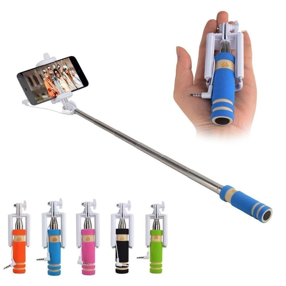 Buy Mini Selfie Stick With Aux Cable Multi Color Online Get Off