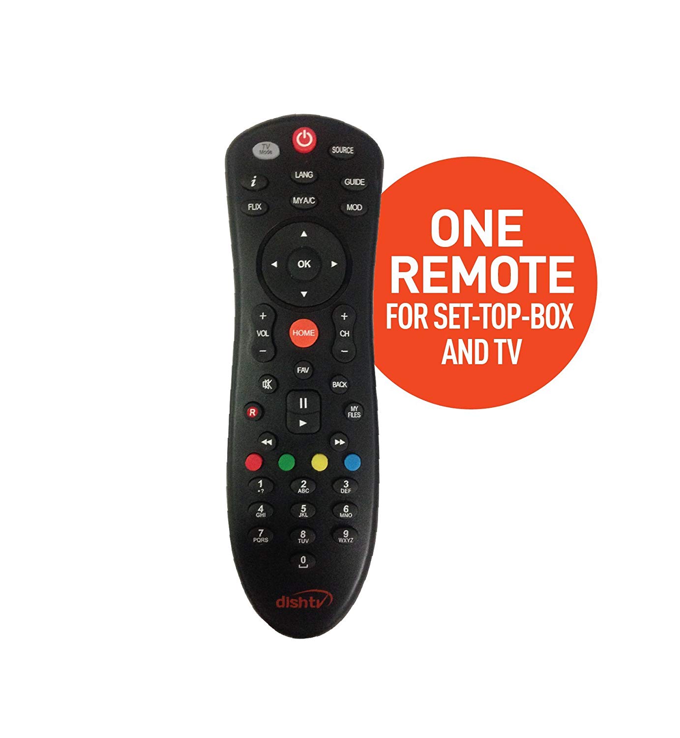 Buy Dish TV Universal Set Top Box Remote Control (Black) Online Get