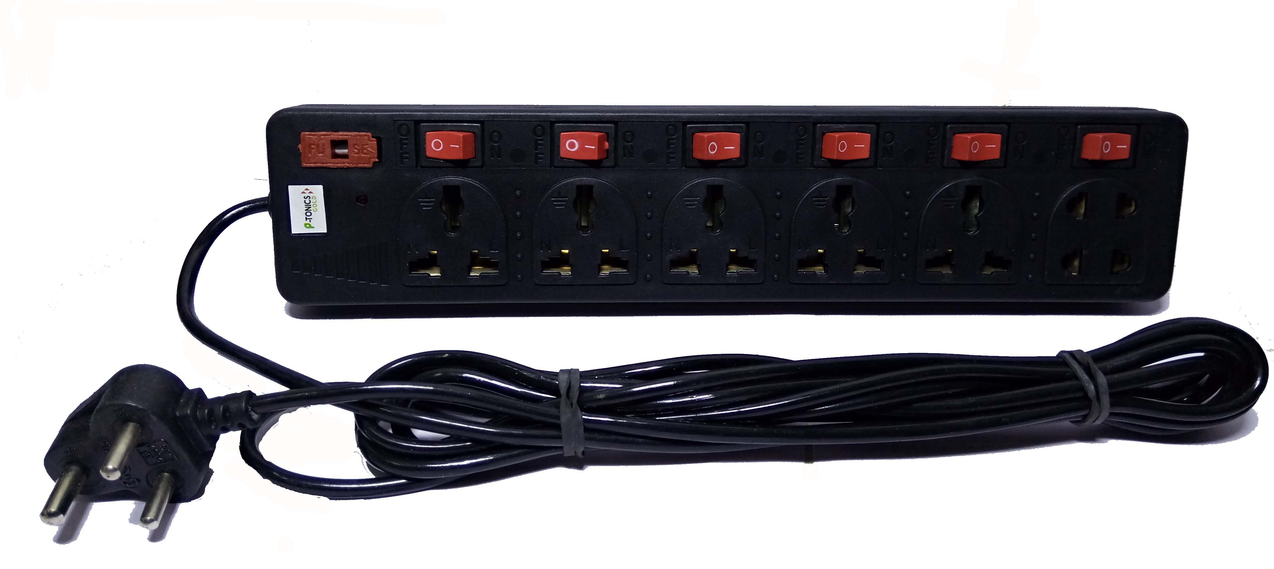 Buy Zenith Power Extension Board With Fuse Protection Security 6 Switch