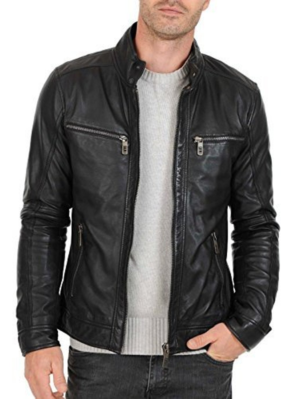Buy Aslaan Faux Leather Jacket For Men's (Black) AS02 Online @ ₹5499 ...