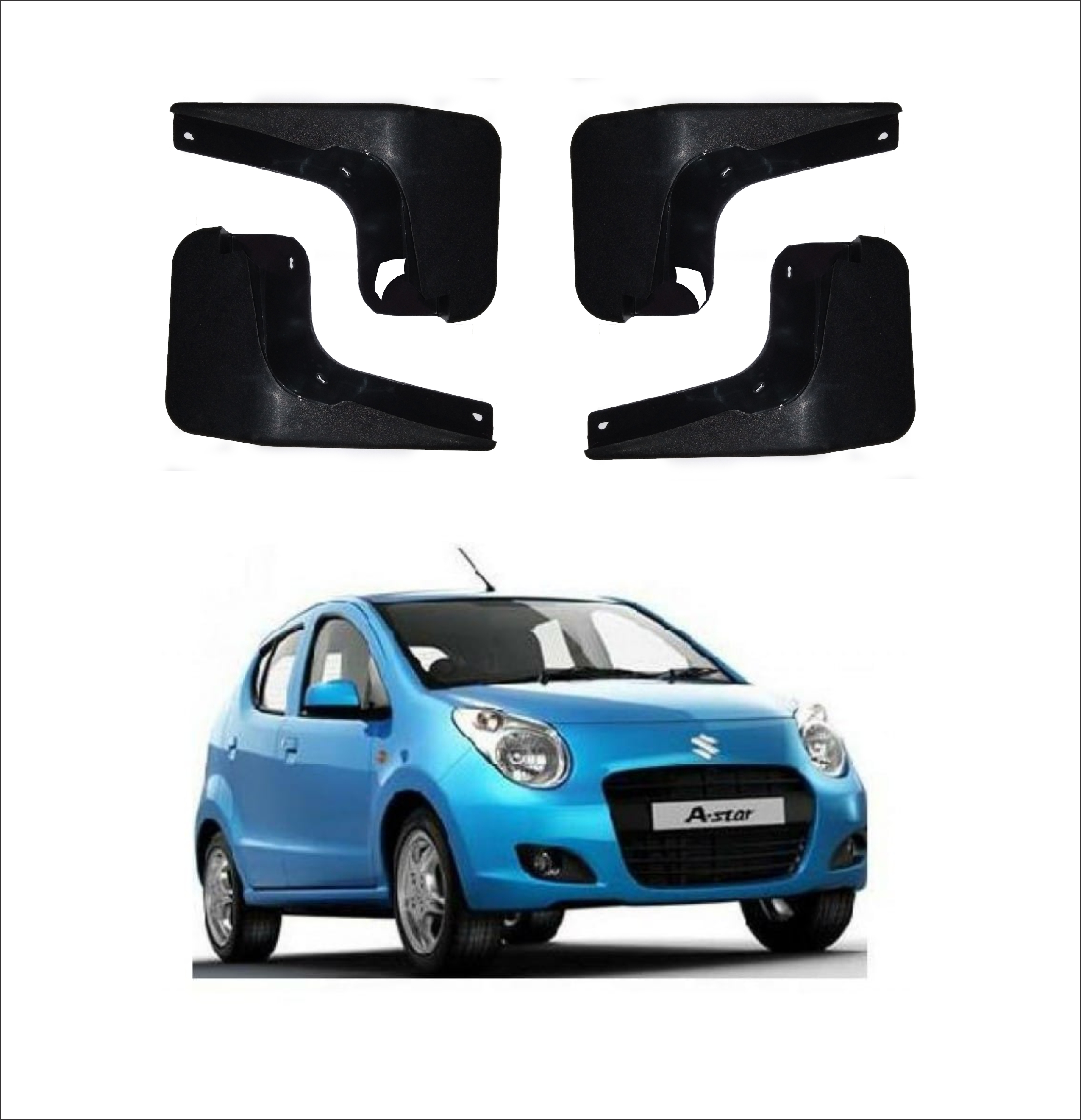 Buy Trigcars Maruti Suzuki A Star Car Mudflap Set Of 4 + Free Car