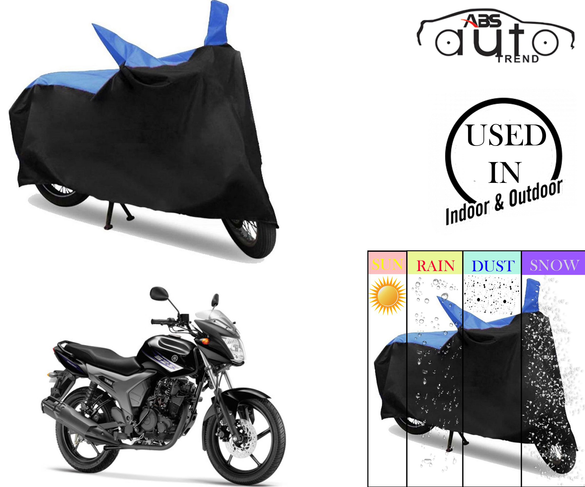 Buy Bike Body Cover for Yamaha SZ RR ( Black & Blue ) Online @ ₹309 ...