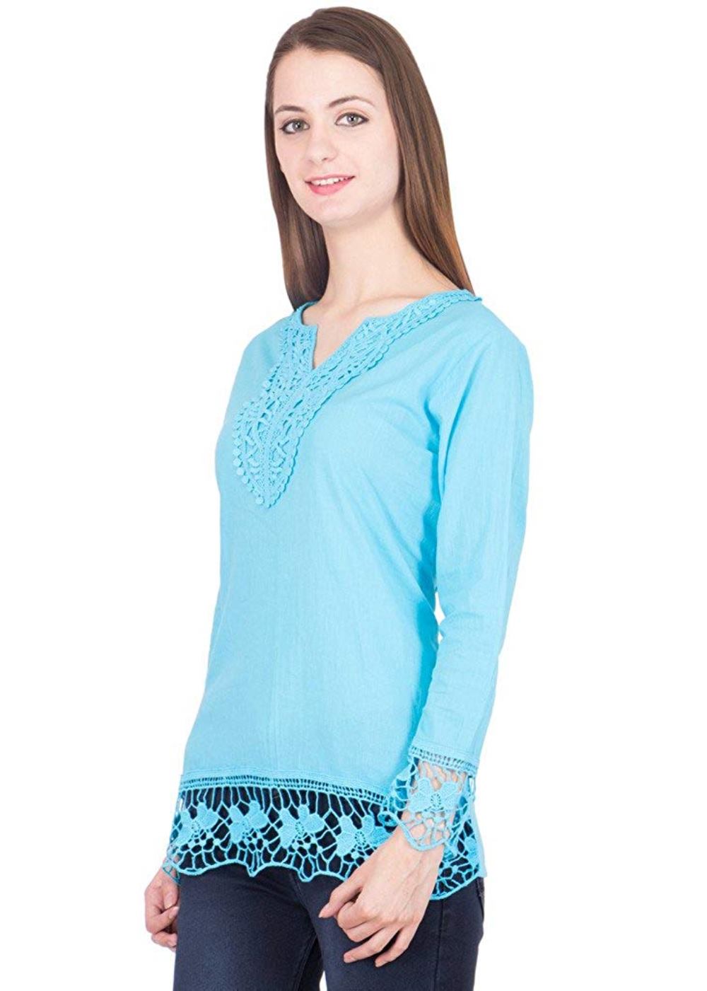 Buy SBO Fashion Turquoise Color Trendy Women's Top 1573Turquoise Online