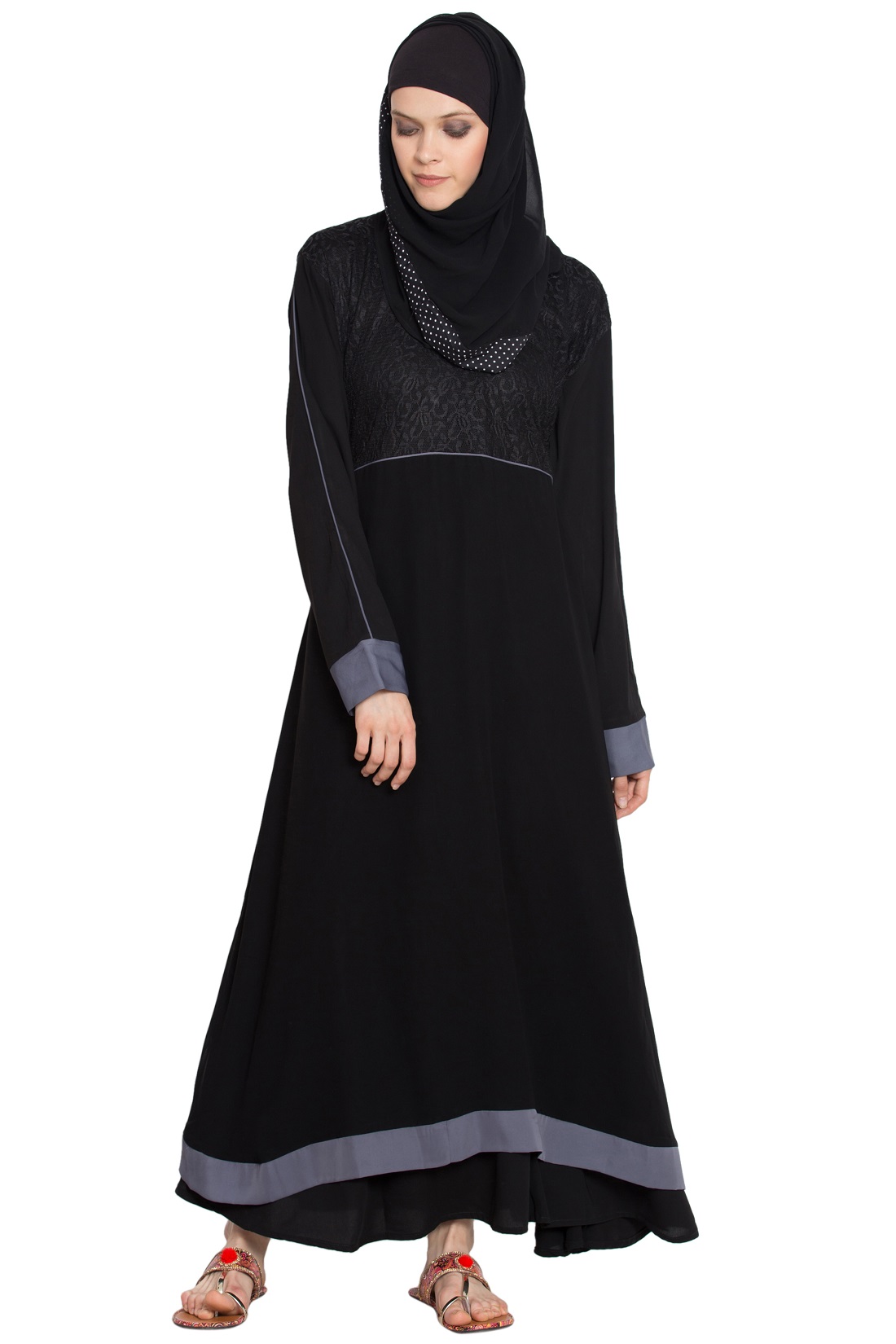 Buy FemFab Aline Double Layer Abaya Abaya Burqa (FNF0006) Online ...