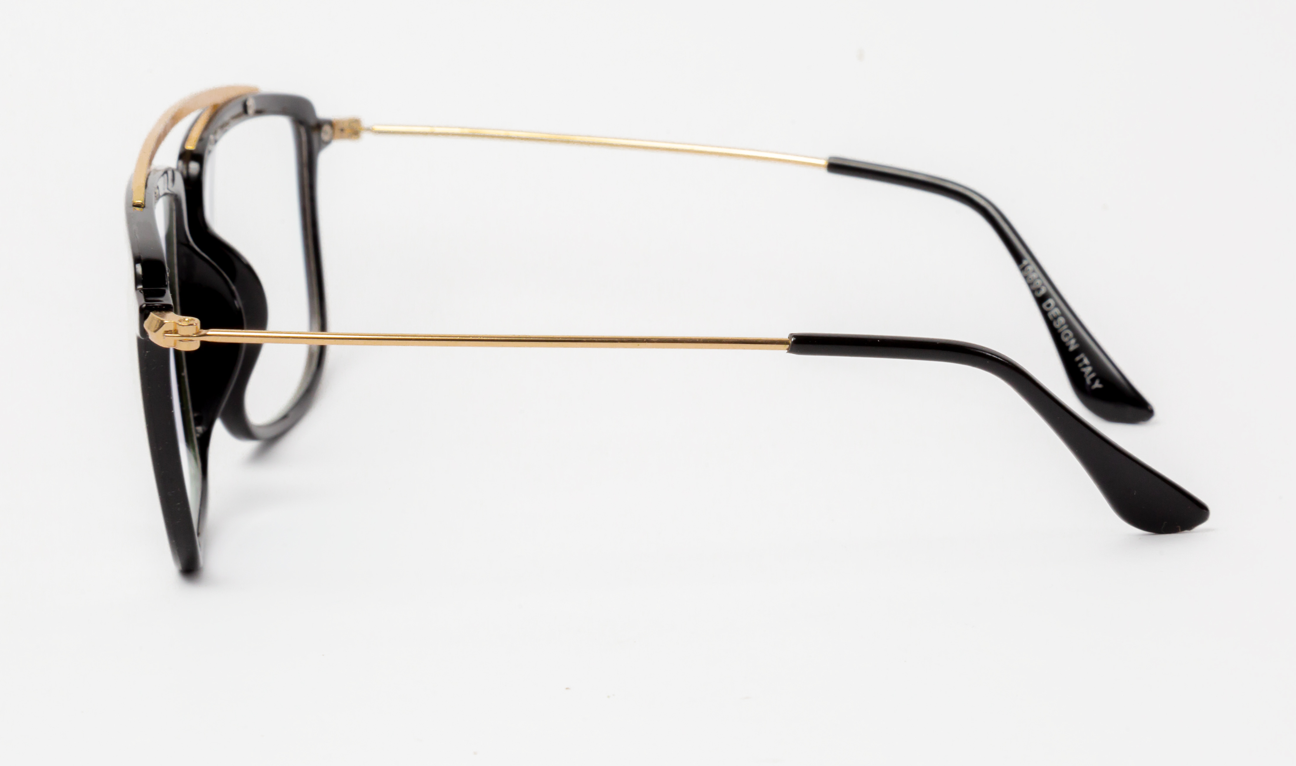 Buy THEWHOOP Stylish Metal Full Rim Black Golden Rectangular Wayfarer ...