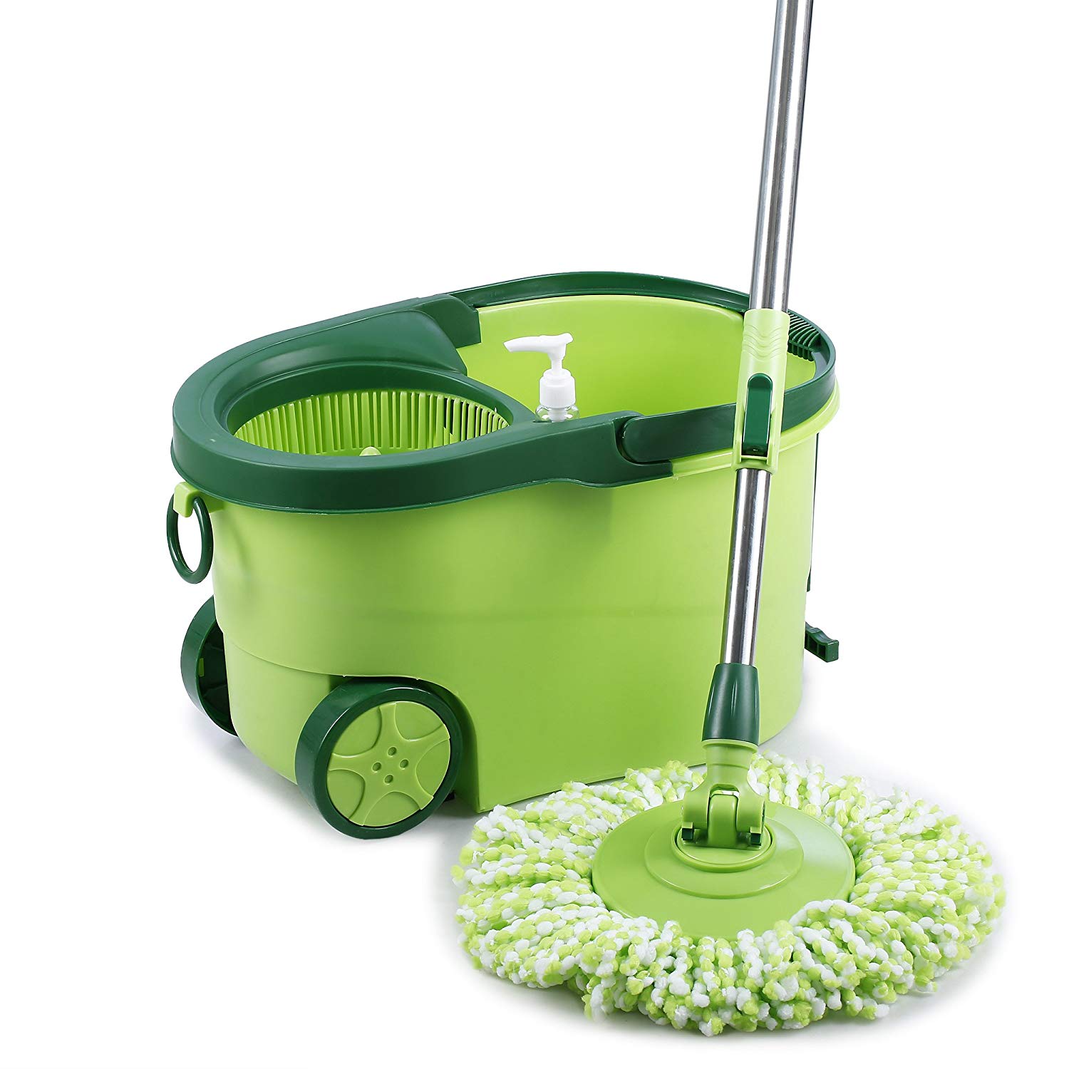 Buy Smile Mom Ultra Spin Mop and Easy Bucket Set with Big Wheels for ...