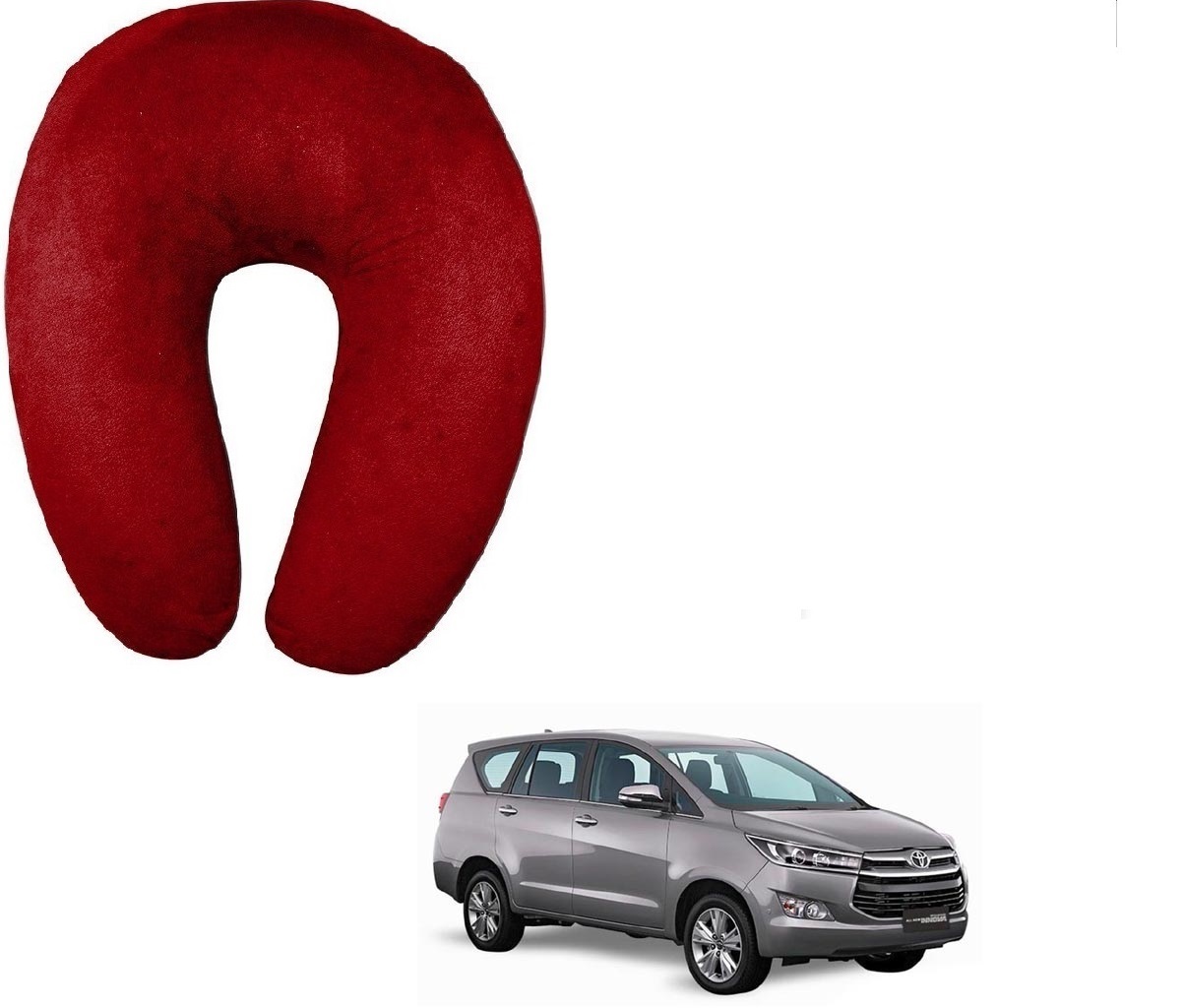 Buy Auto Addict Orthopaedic Velvet Memory Foam Car U Shaped Red Travel