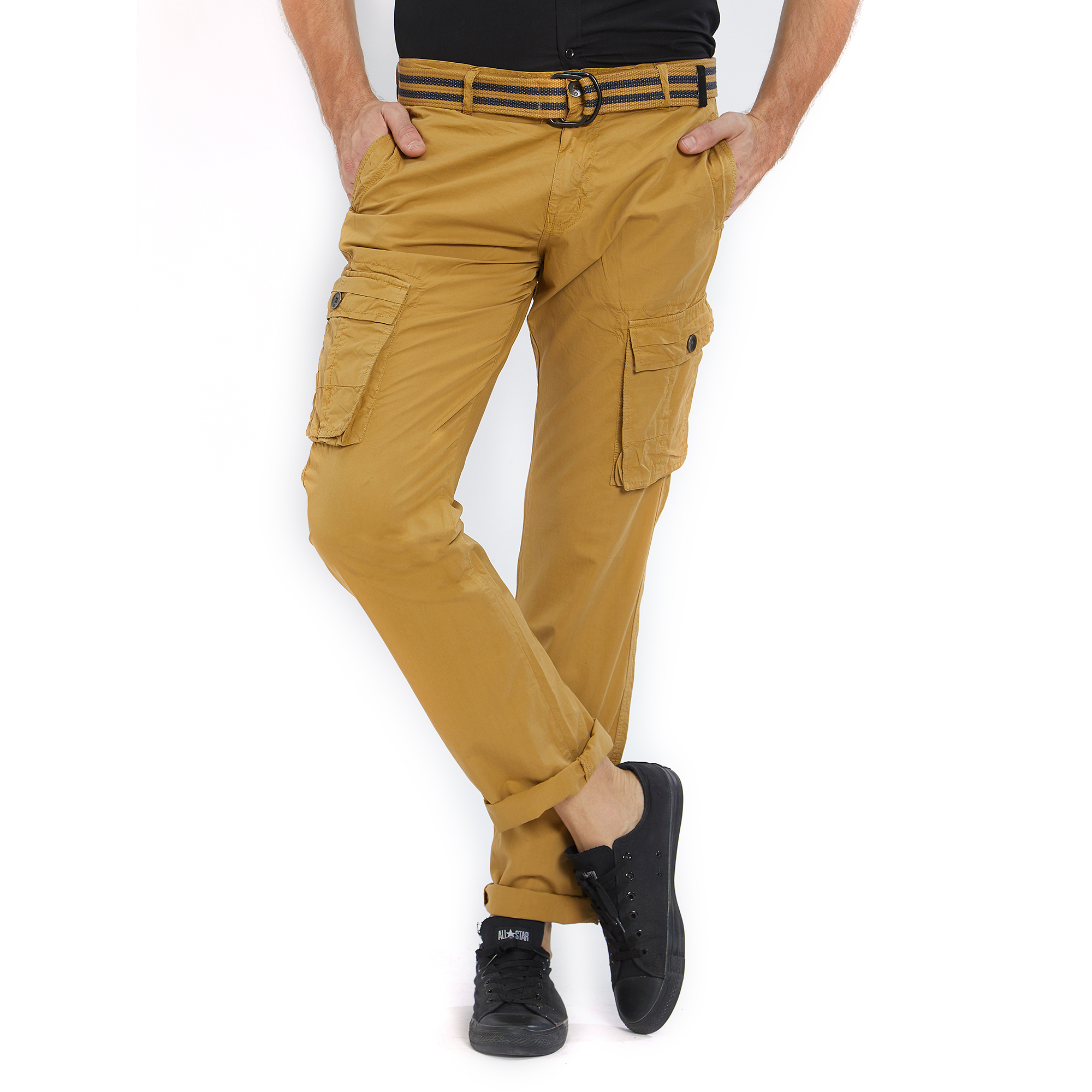 Buy ORIGIN Khaki Cotton Solid Cargo Pant For Men Online @ ₹1889 from ...