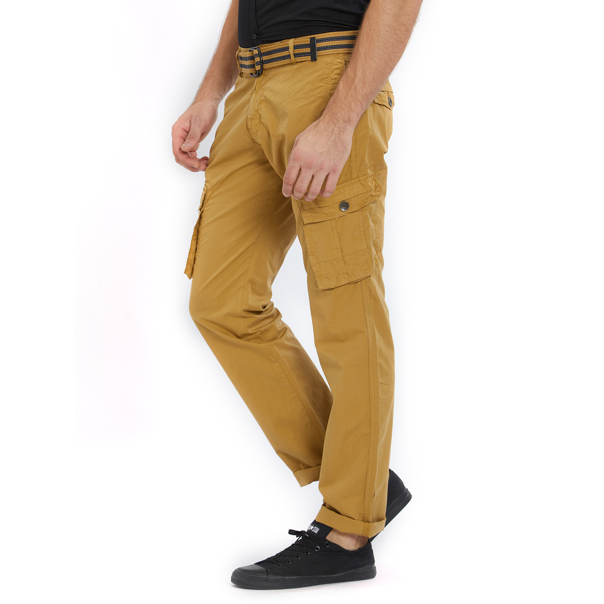 Buy ORIGIN Khaki Cotton Solid Cargo Pant For Men Online @ ₹1889 from ...