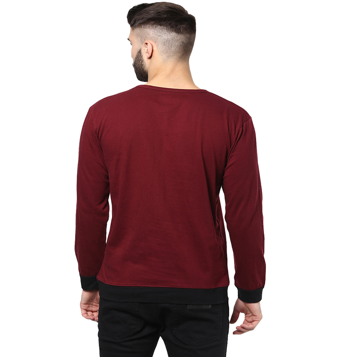 Buy Unisopent Designs Solid Mens Round Neck Full Sleeves T-shirt Online ...