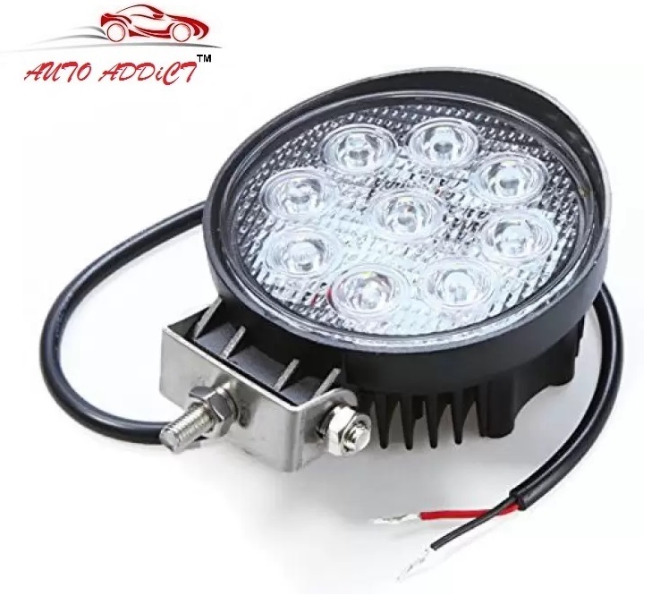 Buy Auto Addict DEVICE 4 inch, 9 LED 27Watt Round Fog Light with Flood
