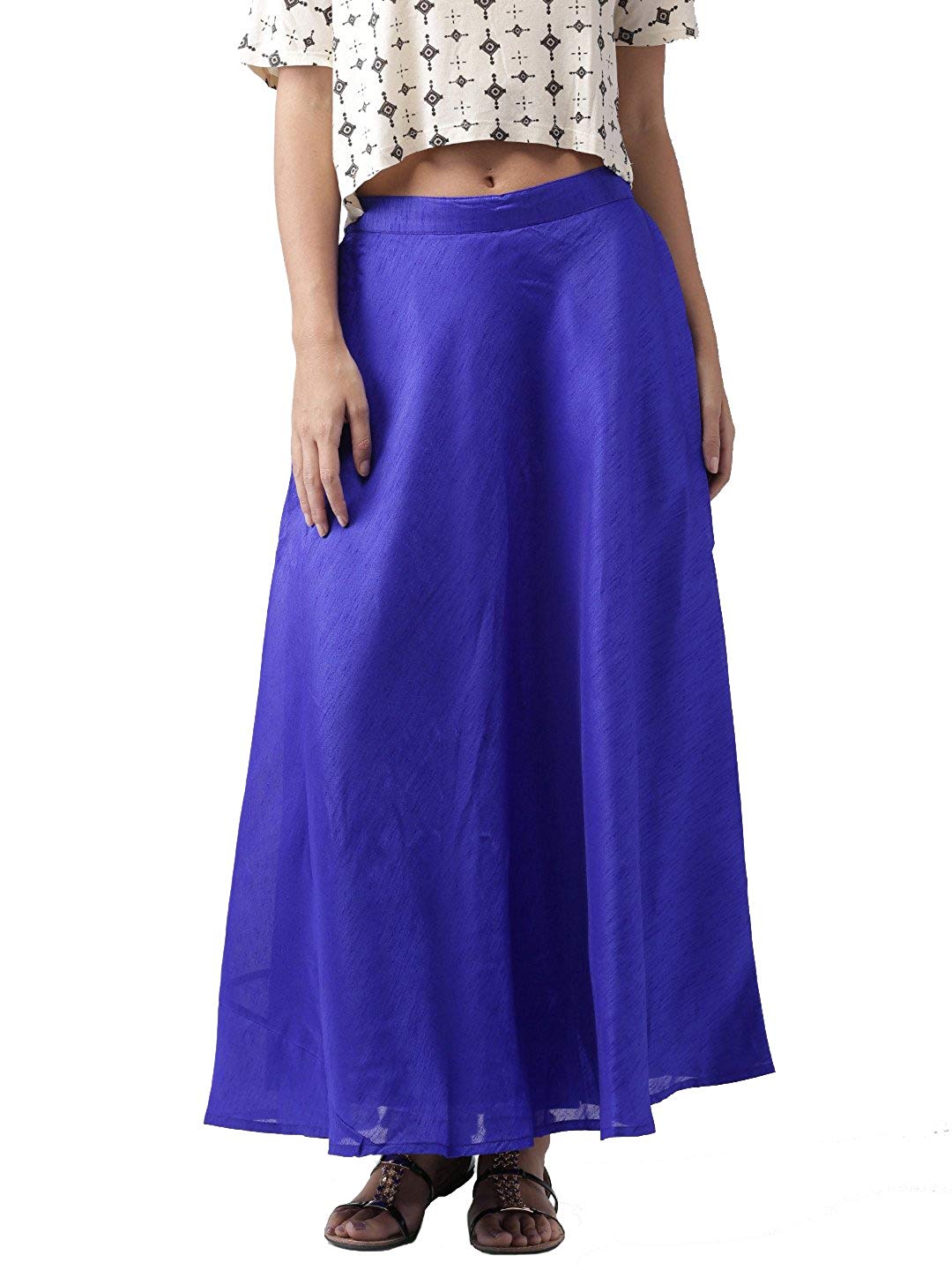 blue silk skirt outfit