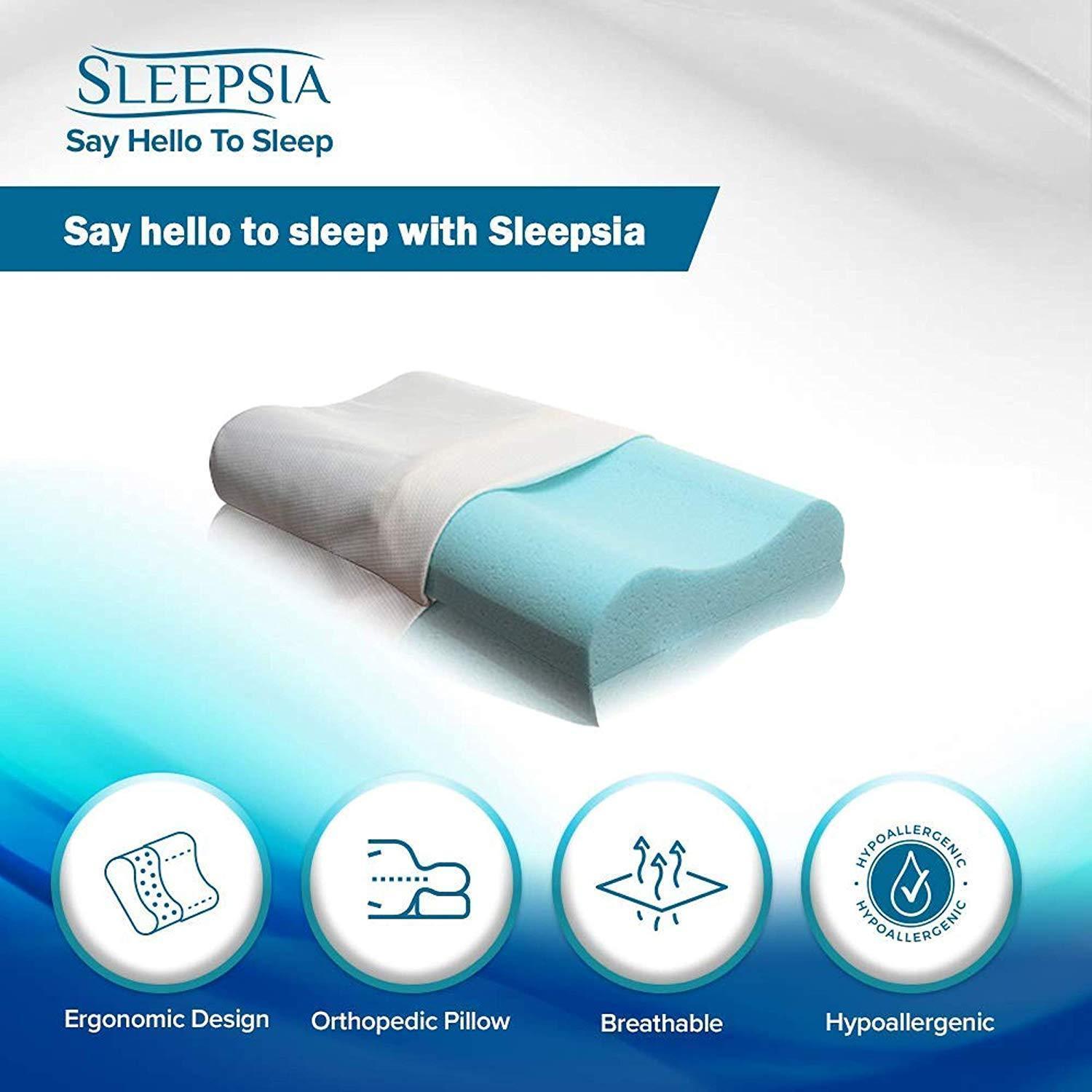 Buy Sleepsia Gel Infused Contour Memory Foam Pillow for Sleeping