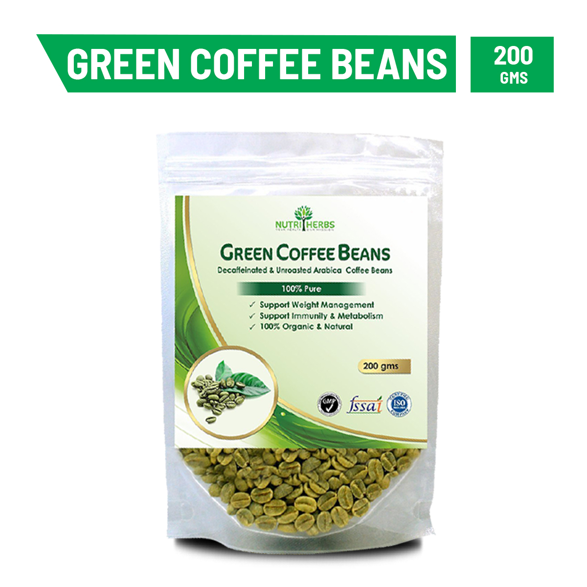 Buy Nutriherbs Green Coffee Beans Decaffeinated Unroasted Arabica