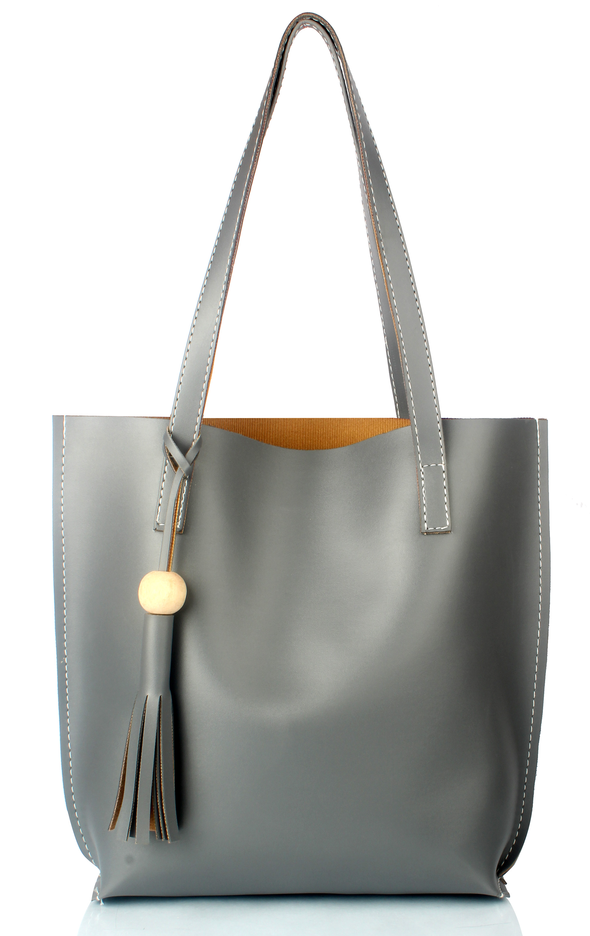 Buy Grey Zipper Women's Handbag (Plain-Grey,35x35 Cm) Online @ ₹449 ...