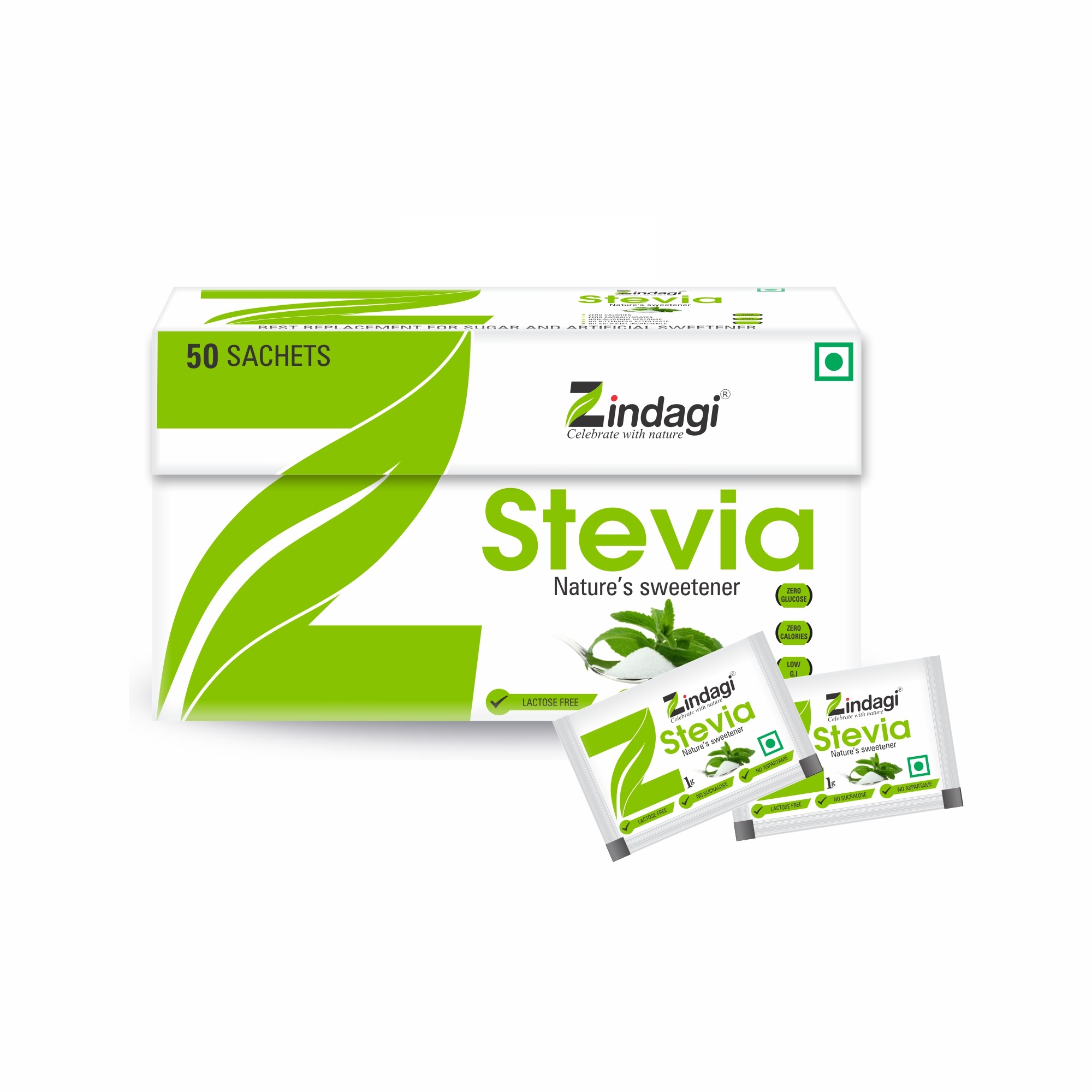 Buy Zindagi Stevia Sachets Natural Stevia Powder Sugarfree Sweetner