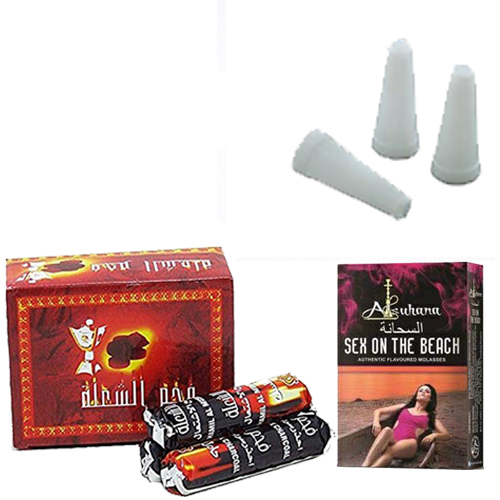 Buy SCORIA Magic Coal Hookah Charcoals and 50Pcs Mini Hookah Mouth Tip