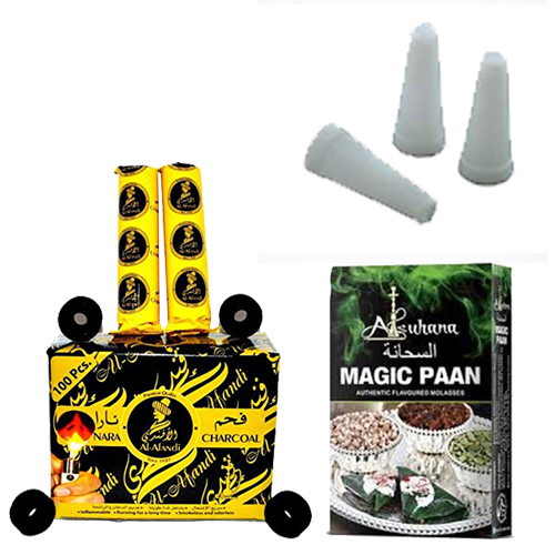 Buy SEGGO AlFandi Pack of 10 Roll Hookah Charcoals and 50Pcs Mini
