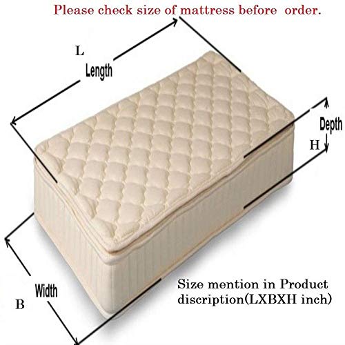 Buy HomeStore-YEP Cotton Single Bed Mattress cover with Zip (72x36x5 ...