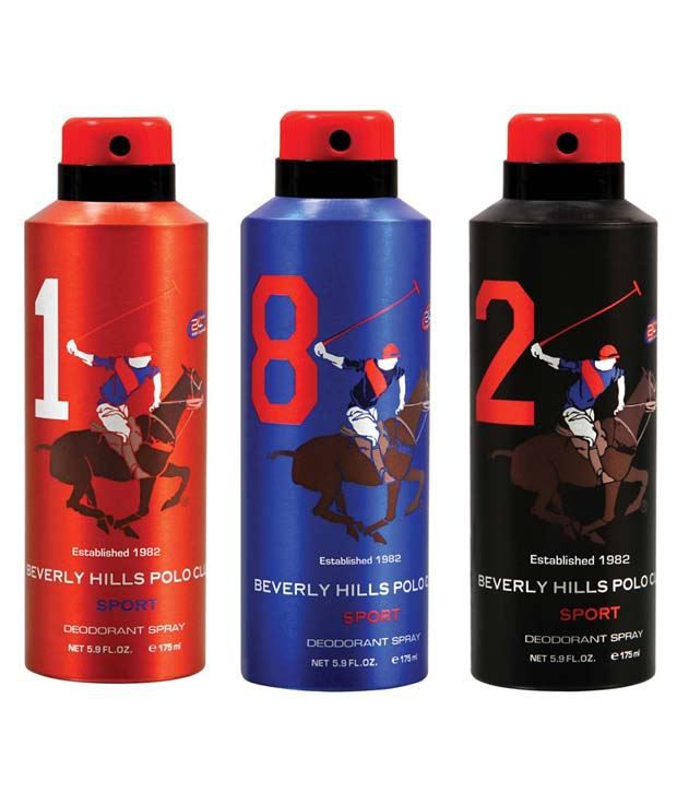 Buy Beverly Hills Polo Club Sport Deodorant Spray No 1,8,2 (Pack of 3 ...
