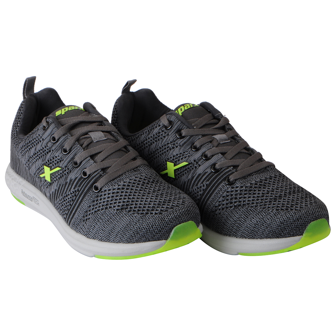 sparx men's sports running shoes black green